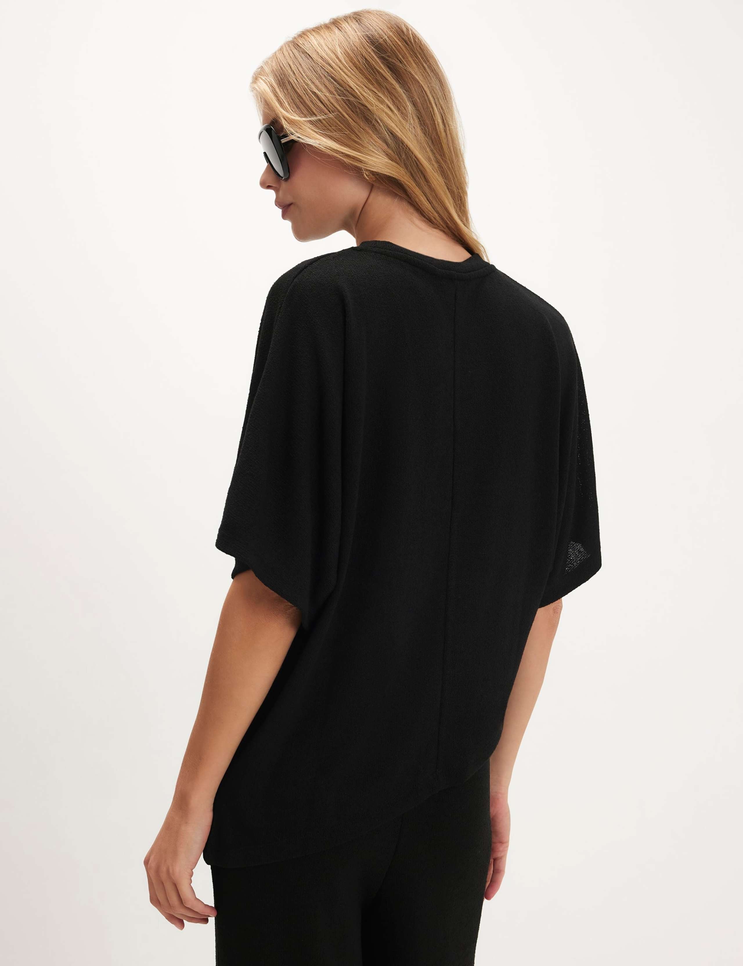 Pure Cotton Asymmetric Batwing T-Shirt 3 of 6