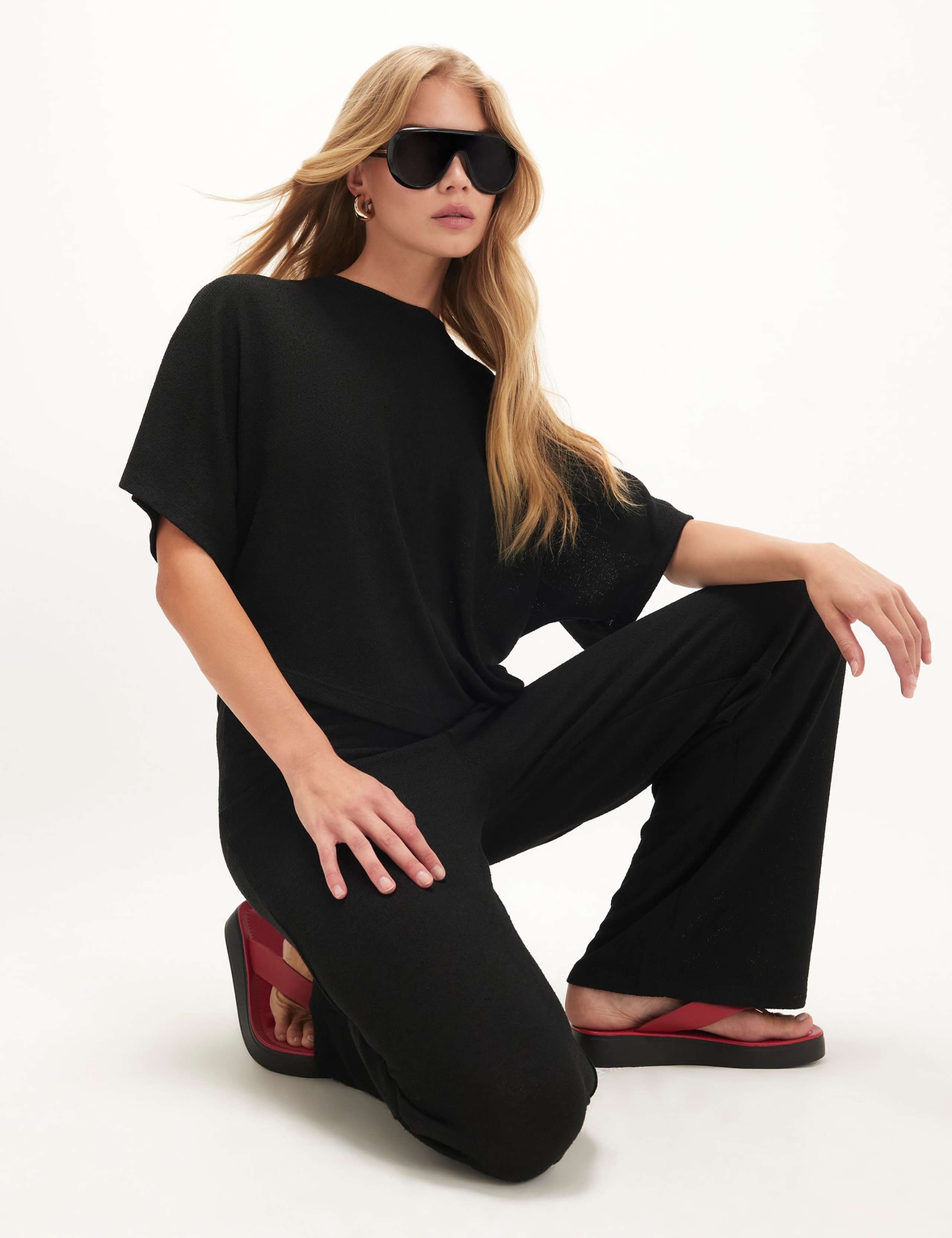 Pure Cotton Asymmetric Batwing T-Shirt 6 of 6