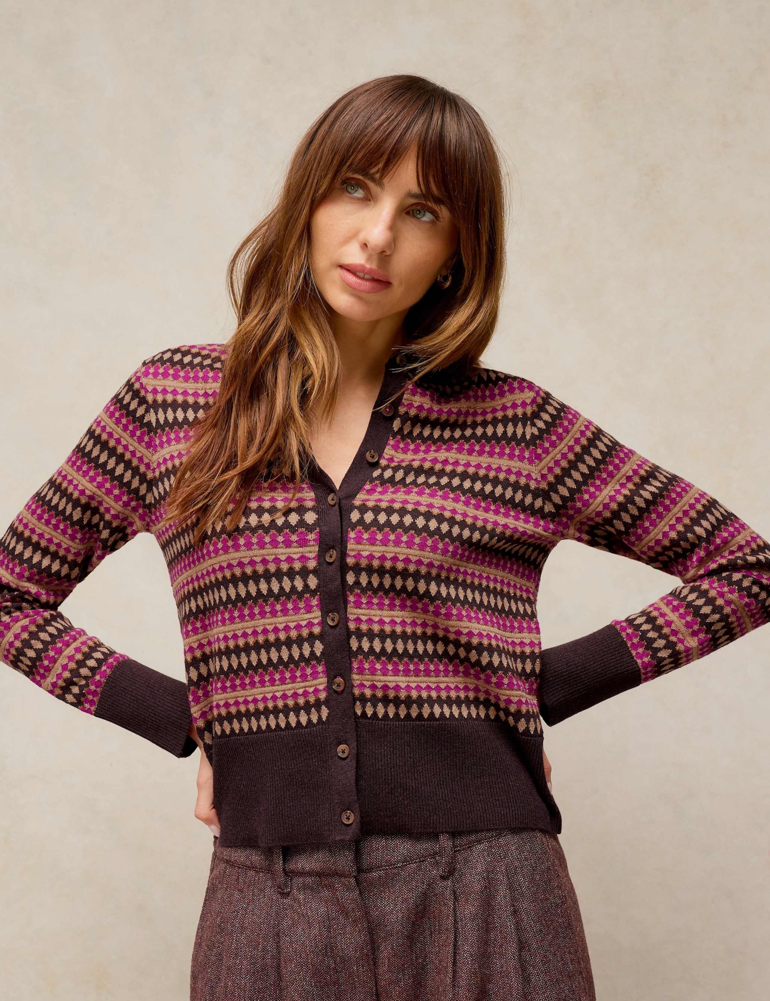 Pure Cotton Fair Isle Cardigan 1 of 6