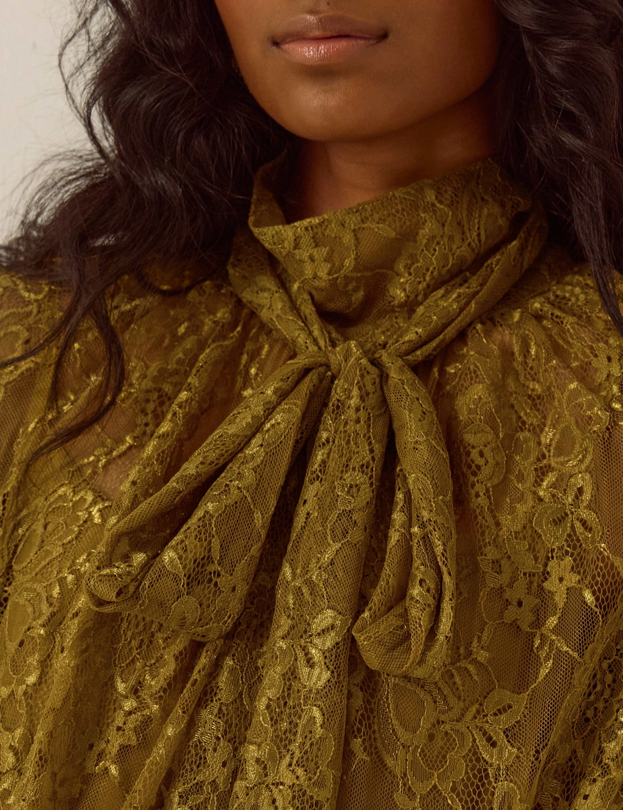 Lace Tie Neck Blouse 4 of 4