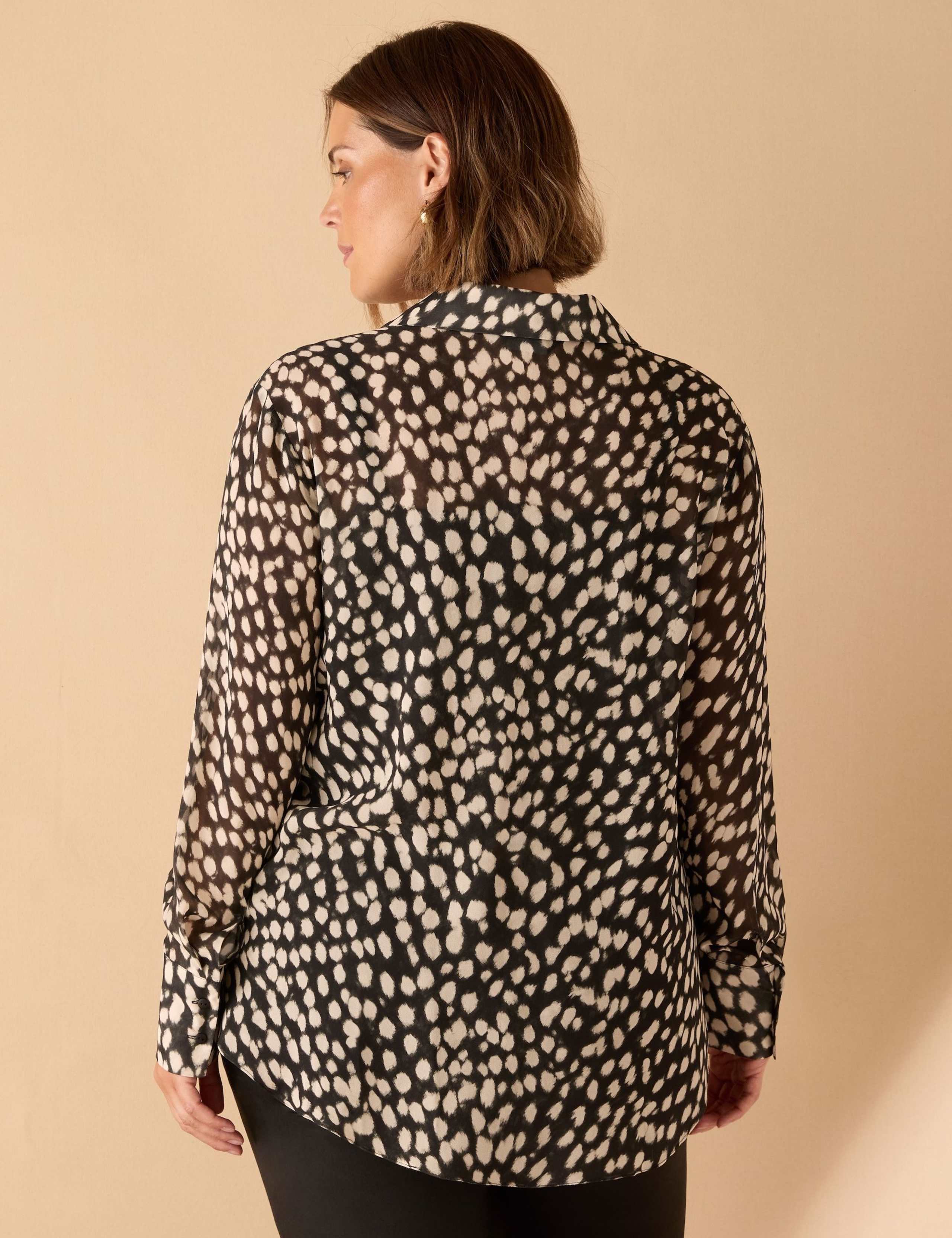 Sheer Animal Print Flap Pocket Shirt 3 of 3