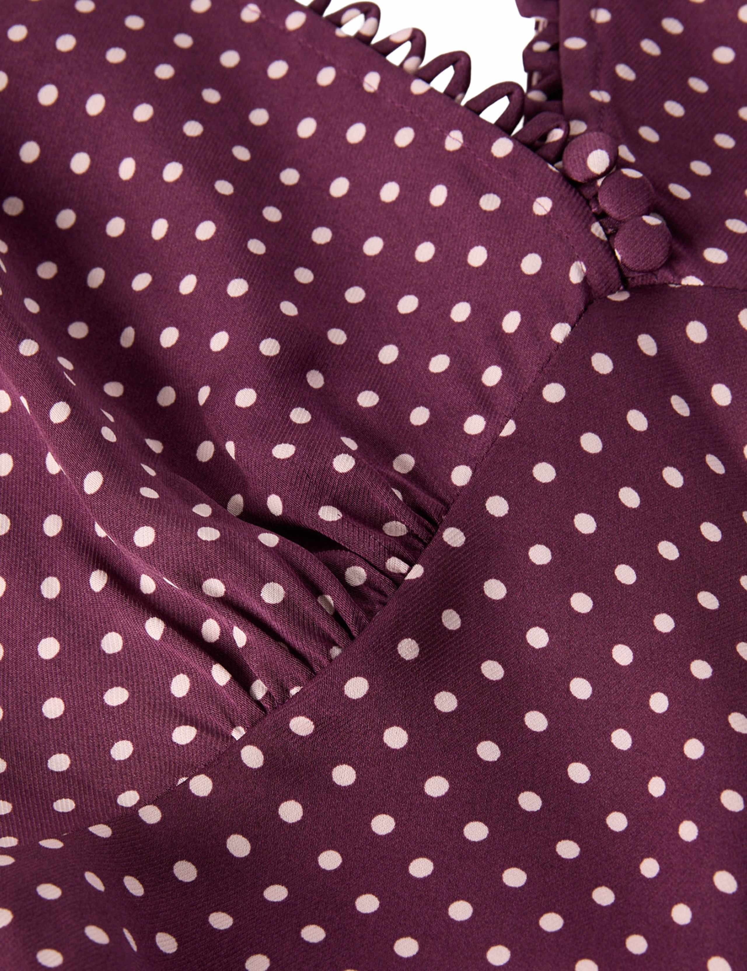 Spot Print V-Neck Midi Tea Dress 6 of 6