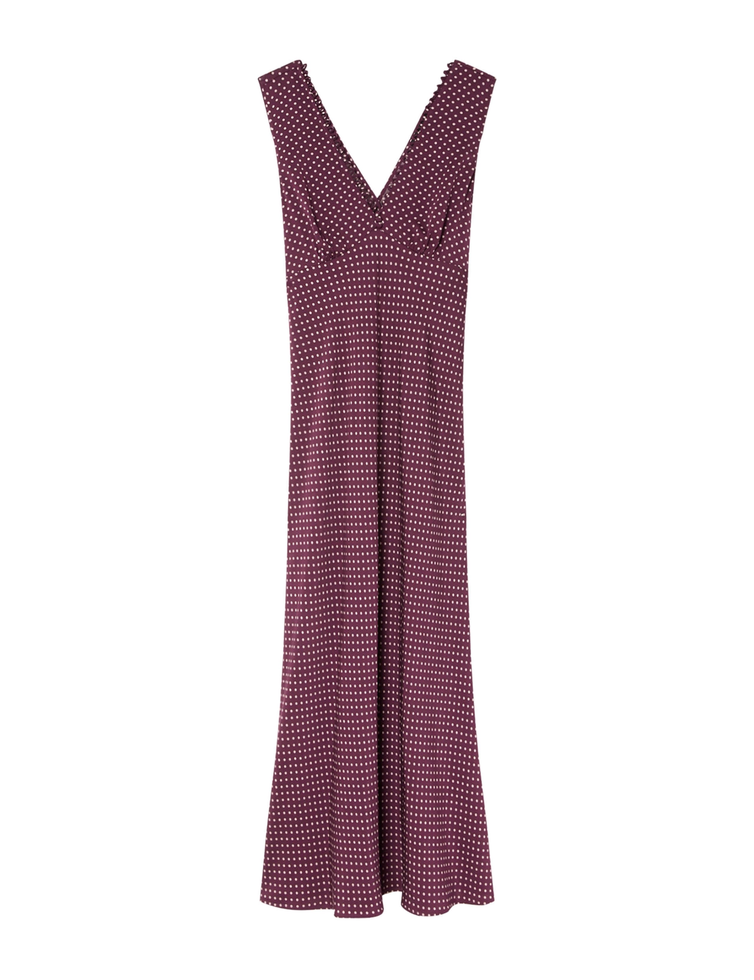 Spot Print V-Neck Midi Tea Dress 2 of 6