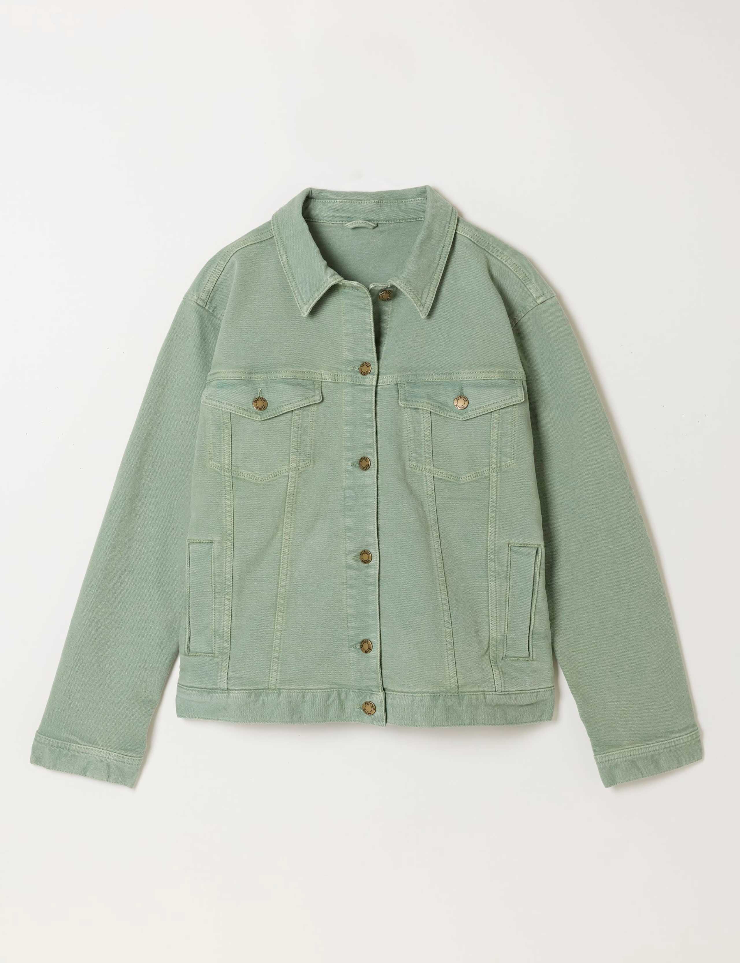 Cotton Rich Denim Collared Jacket 2 of 6