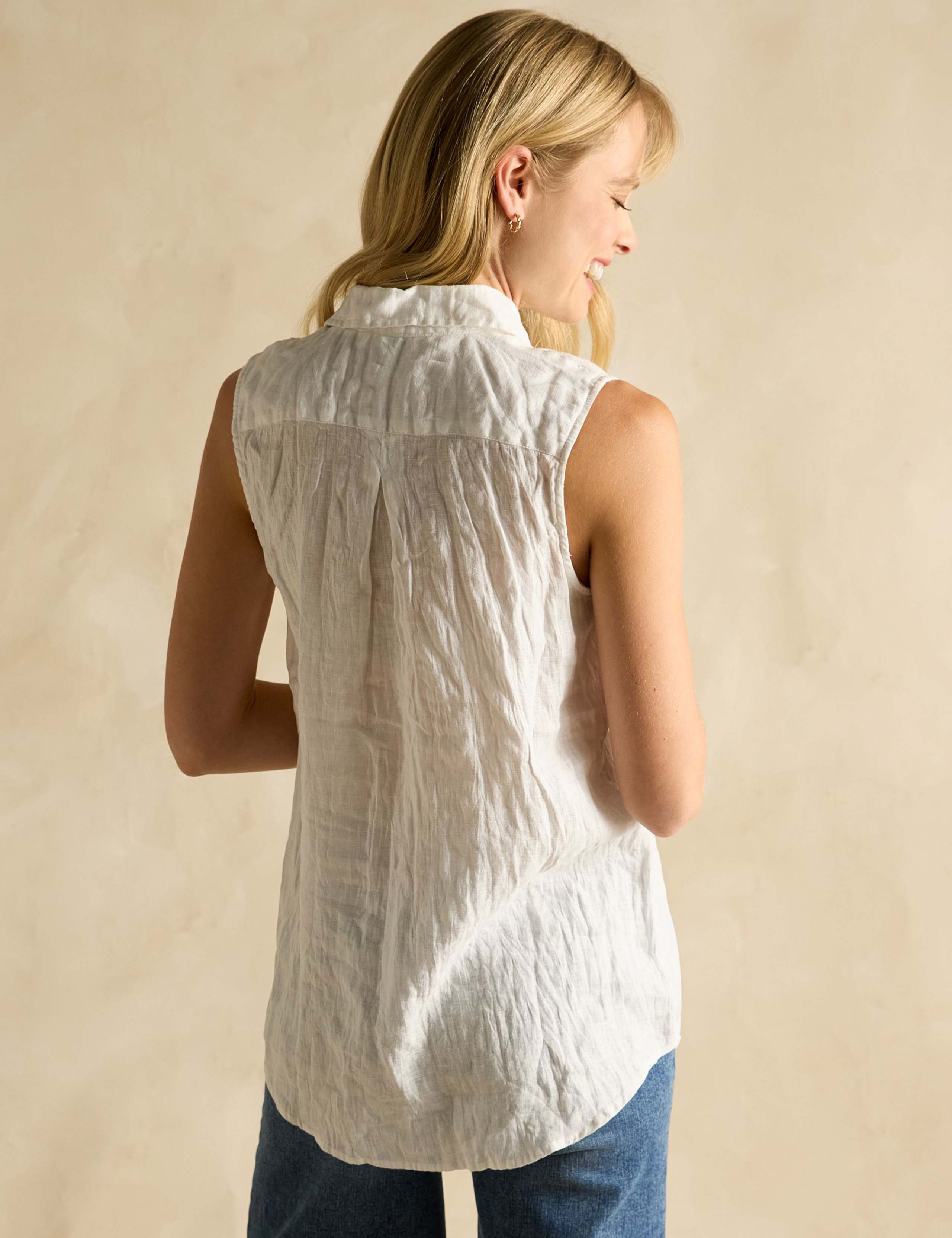 Pure Linen Collared Frill Detail Shirt 4 of 6