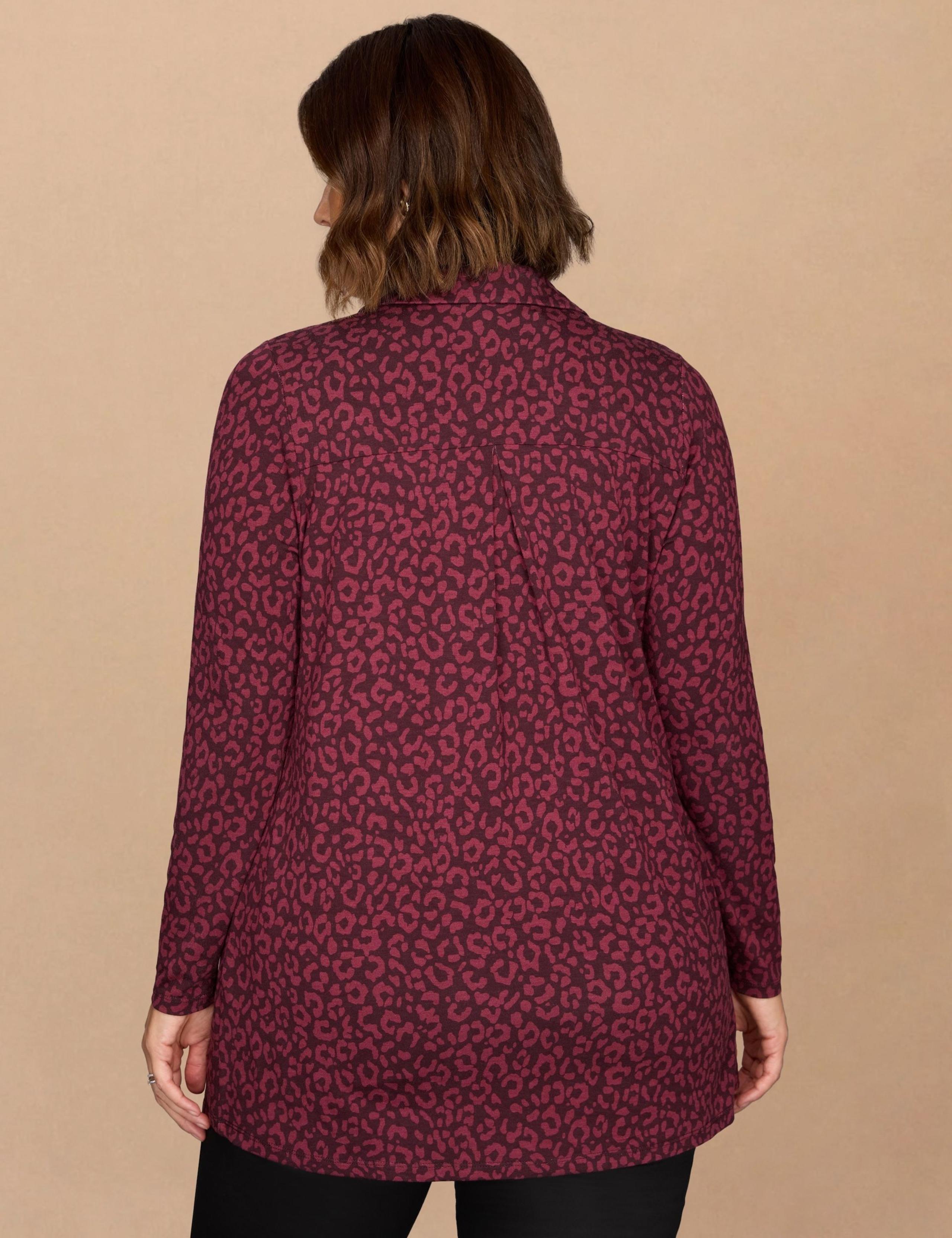 Jersey Animal Print Polo Collar Tunic 3 of 3