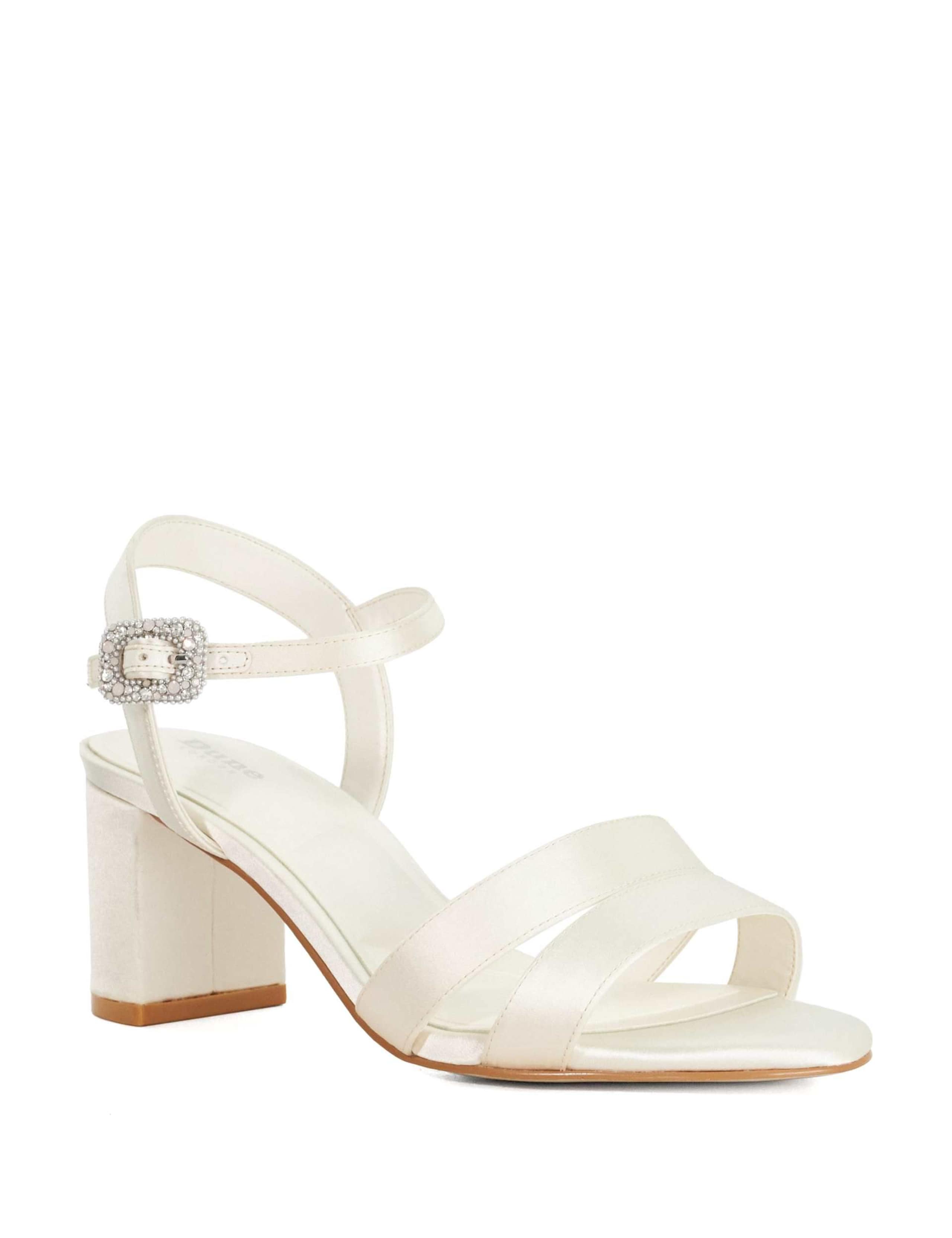 Wide Fit Satin Ankle Strap Block Heel Sandals 3 of 5