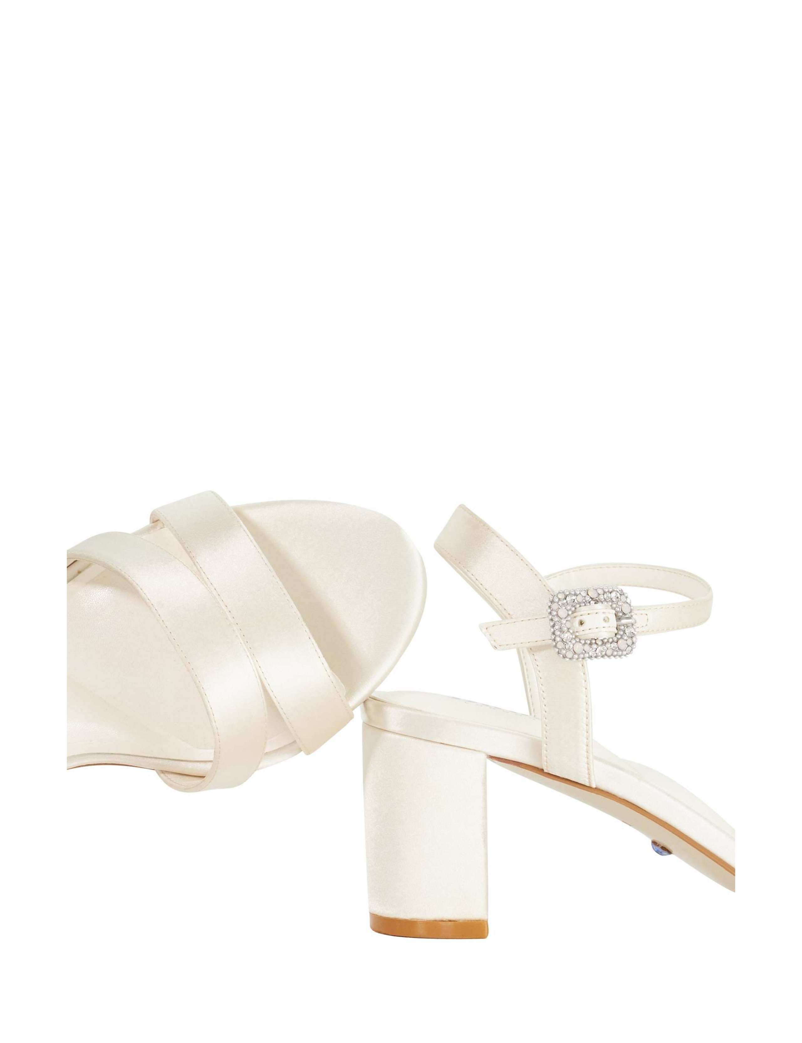 Wide Fit Satin Ankle Strap Block Heel Sandals 5 of 5