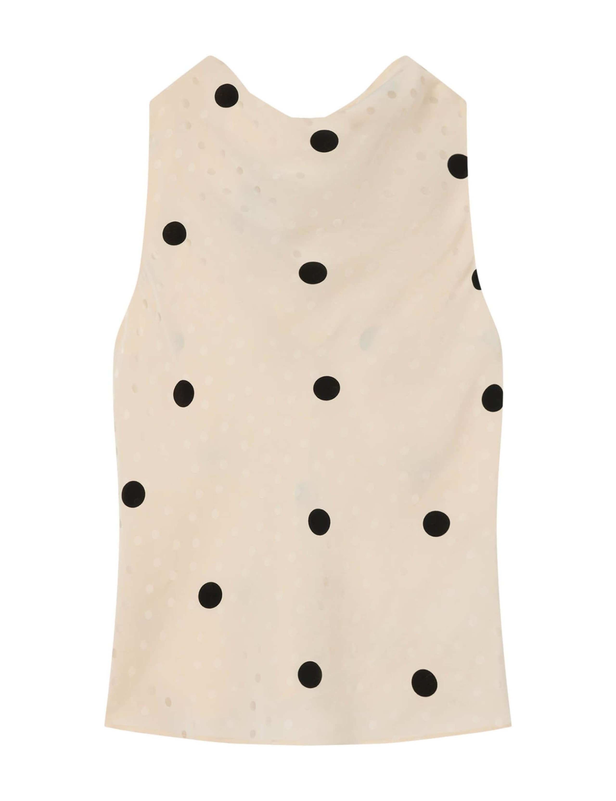 Satin Polka Dot Halter Neck Tie Detail Blouse 2 of 5