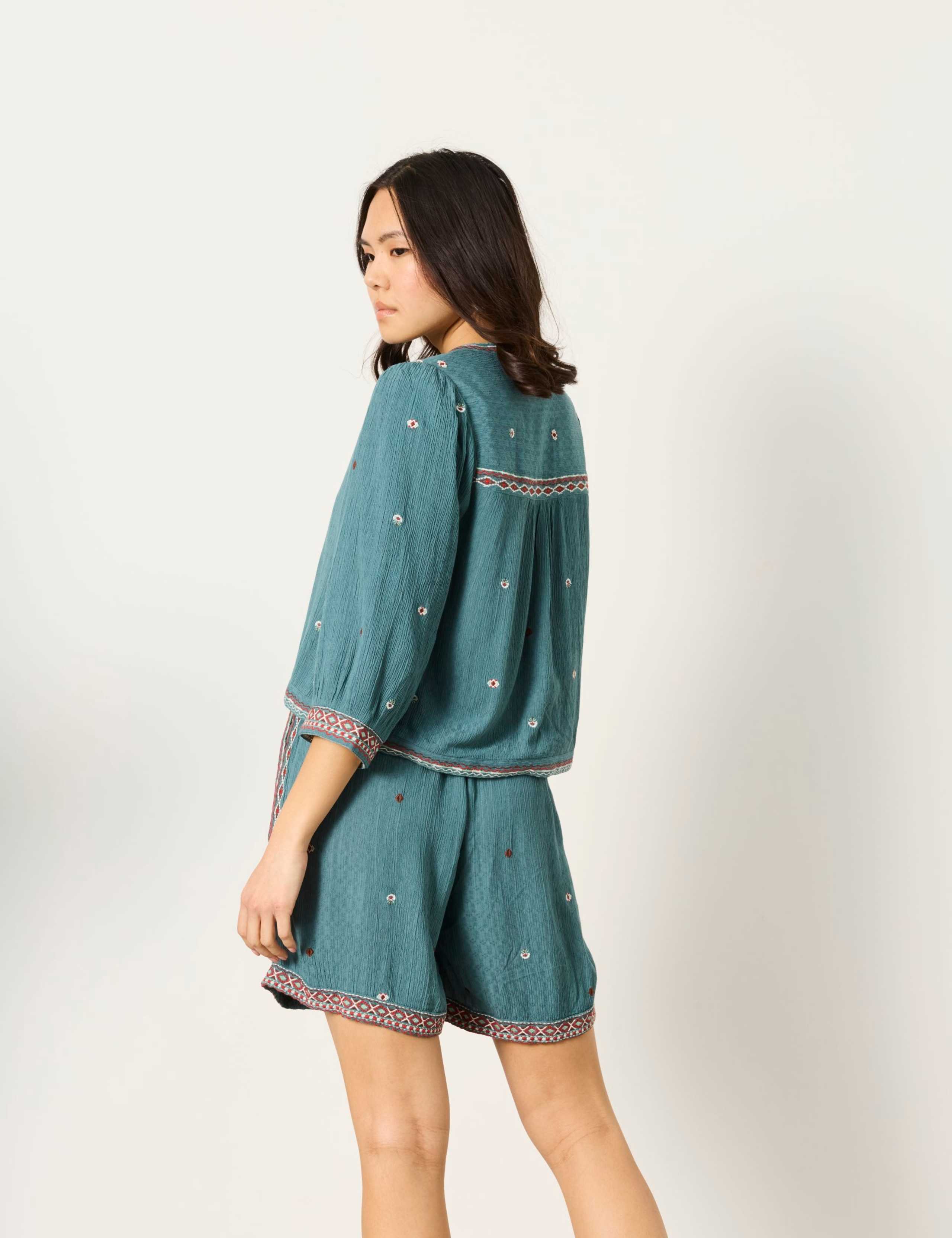 Floral Embroidered Cropped Jacket 3 of 6