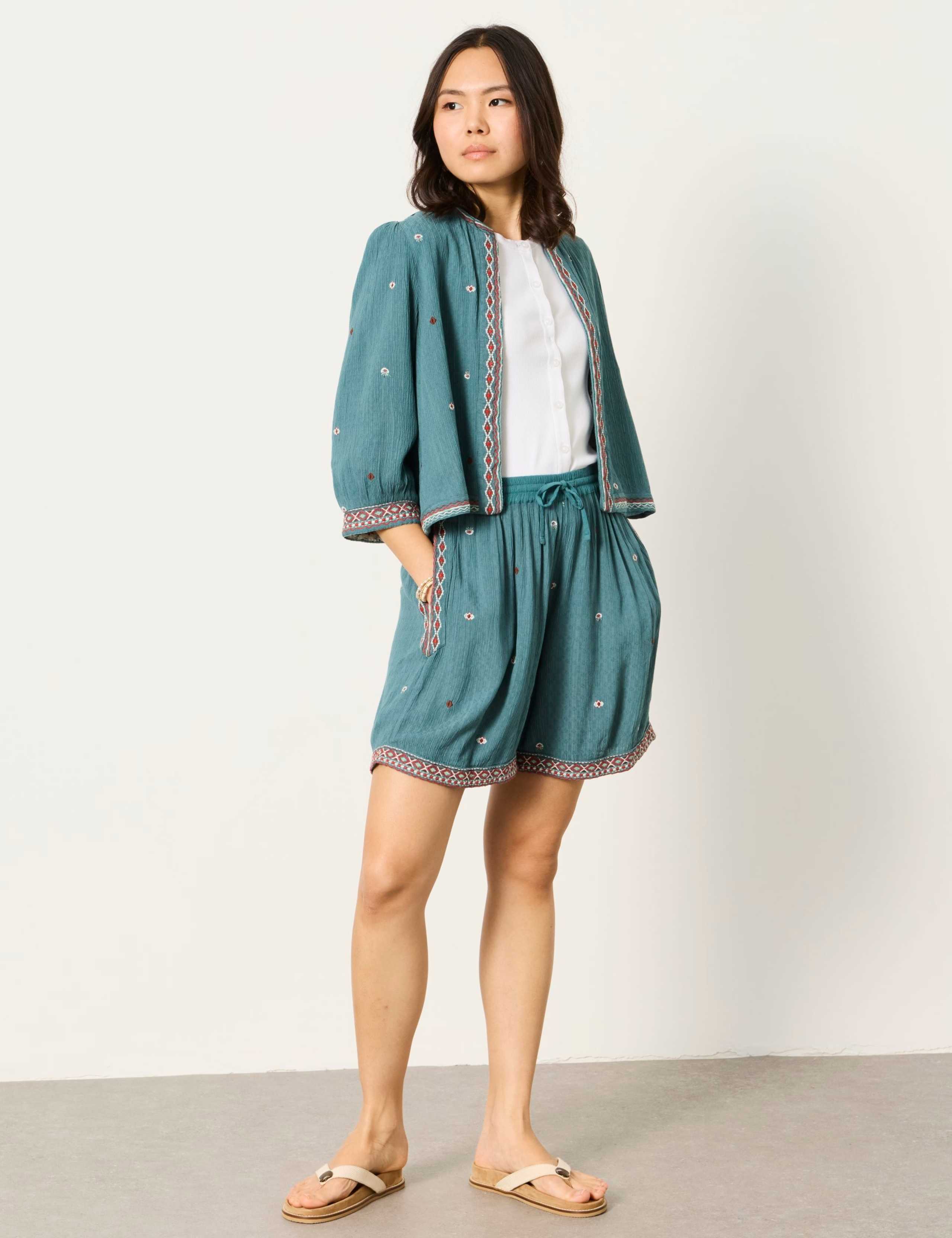 Floral Embroidered Cropped Jacket 4 of 6