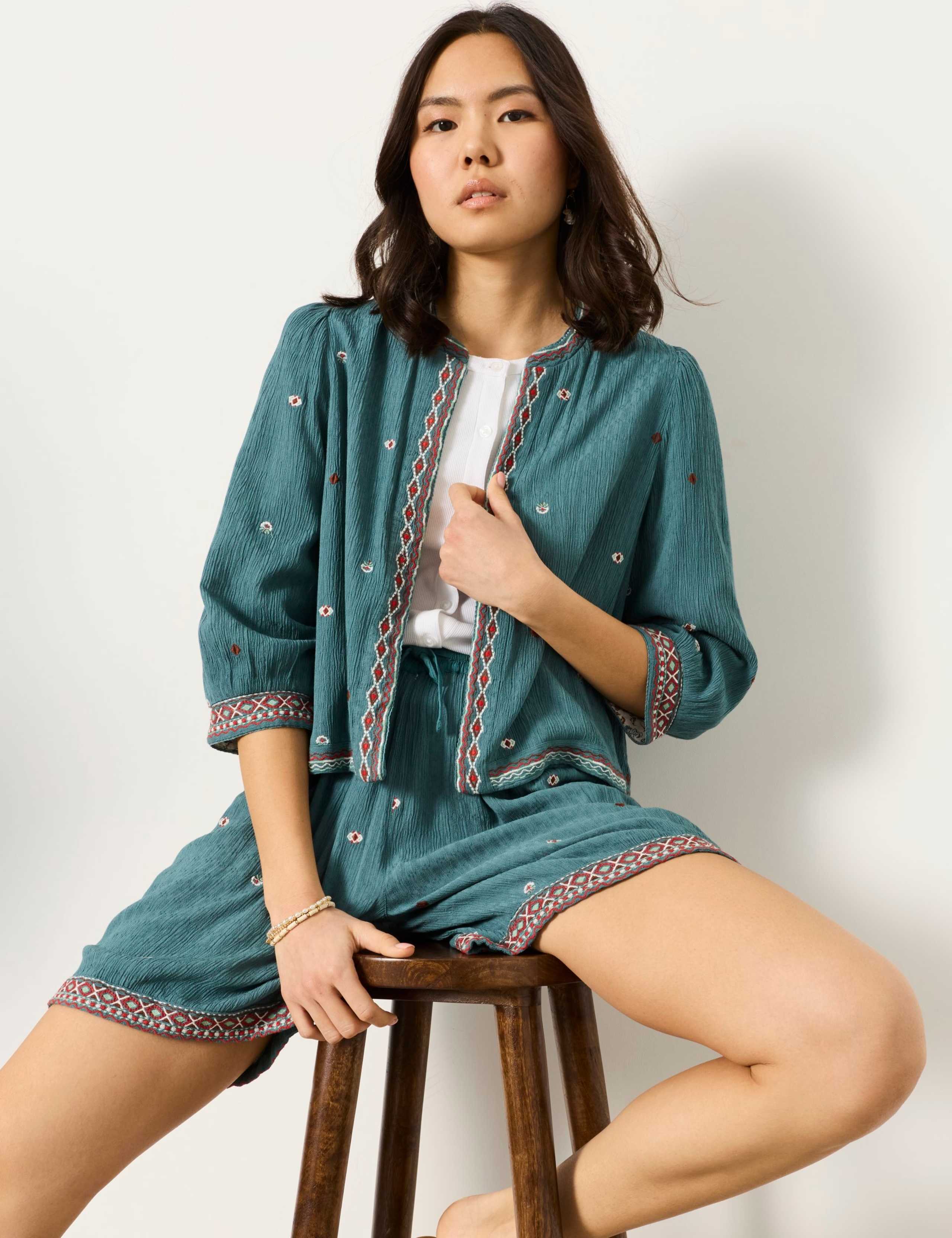 Floral Embroidered Cropped Jacket 5 of 6