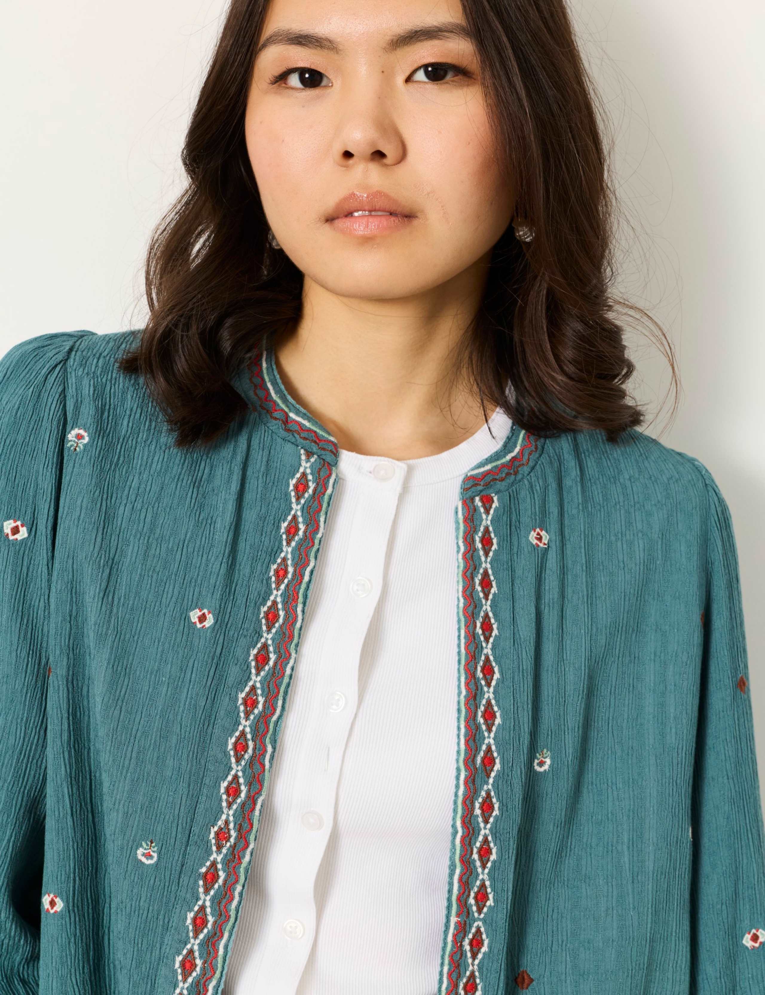 Floral Embroidered Cropped Jacket 6 of 6