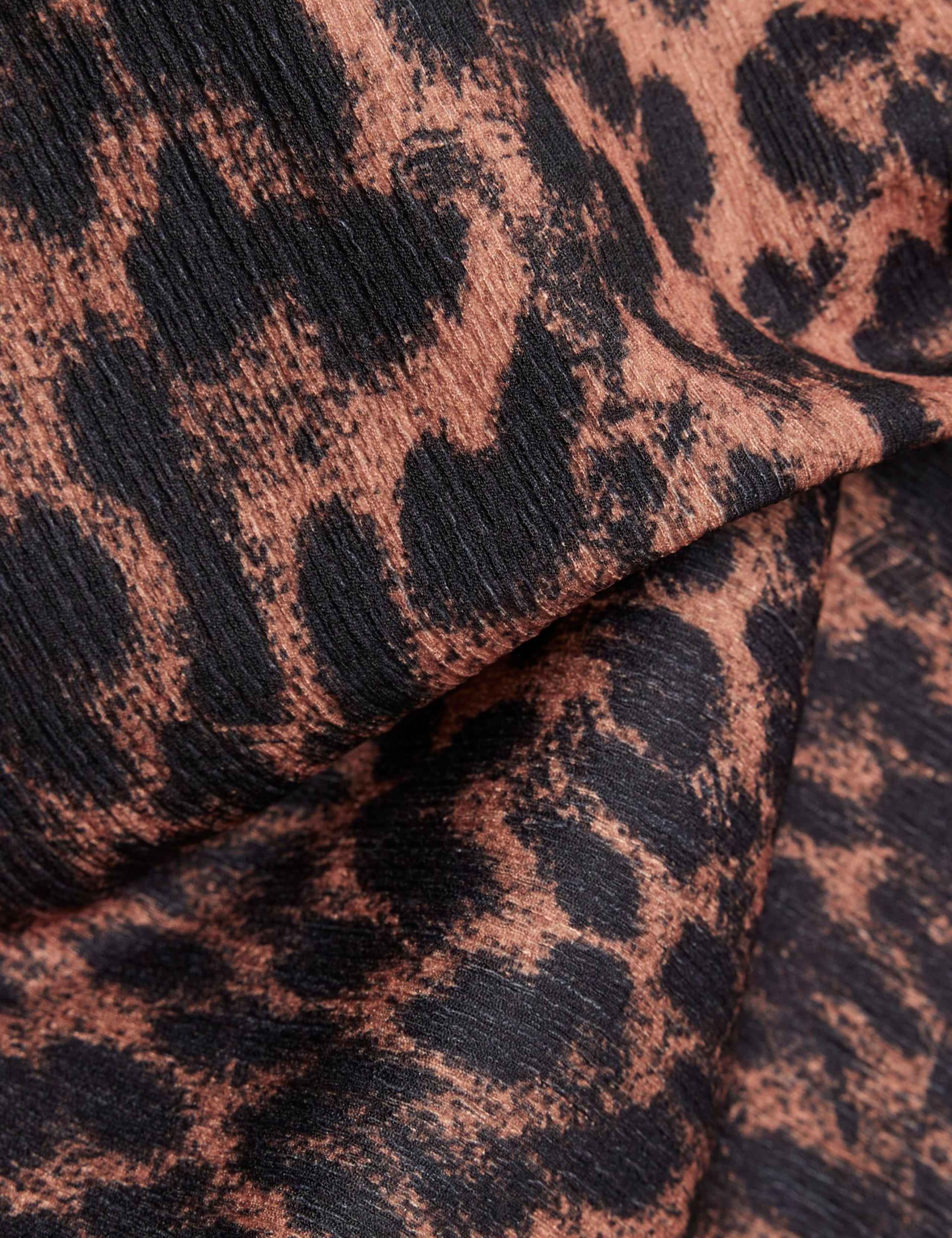 Pure Cotton Textured Leopard Print Tie Top 4 of 5