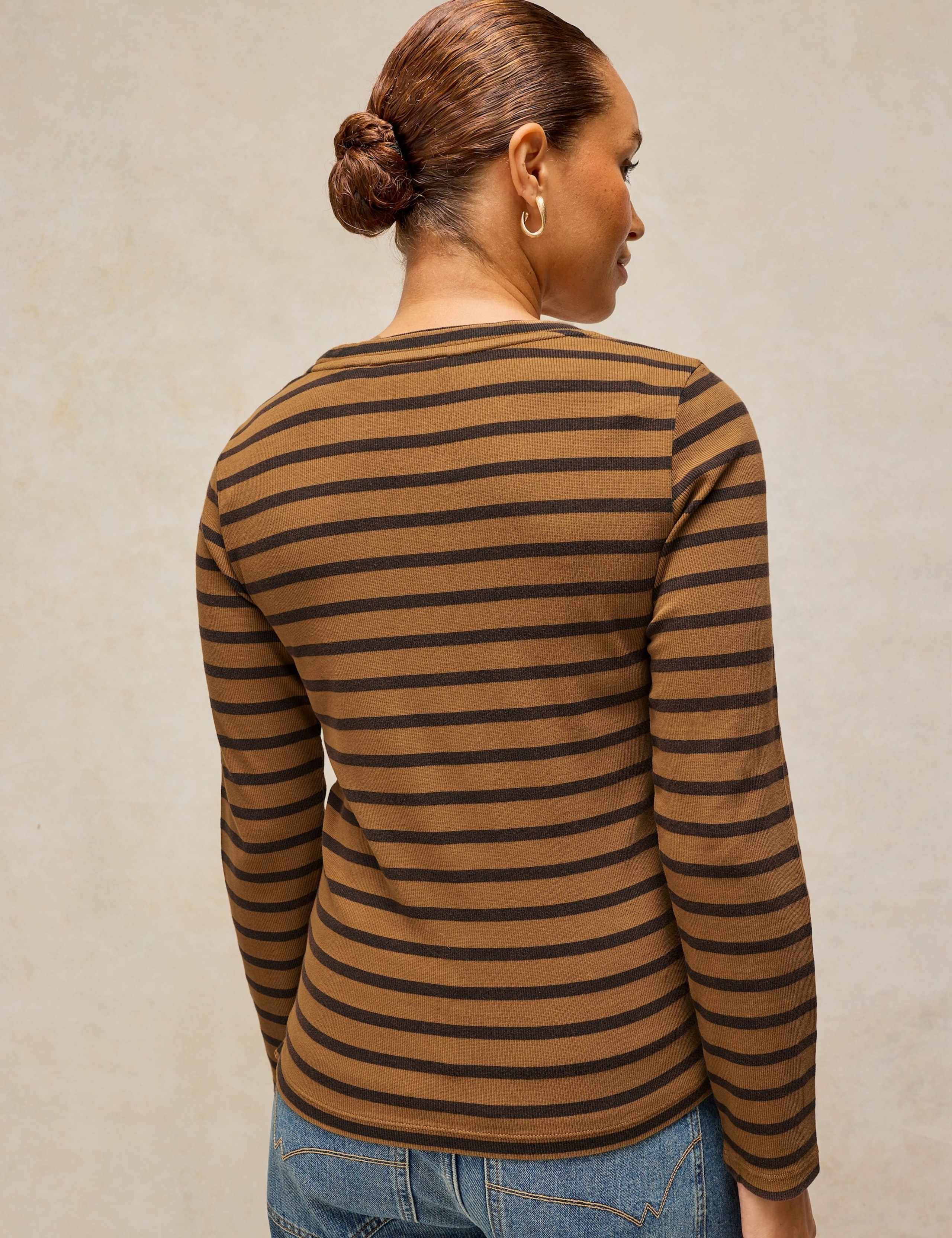 Cotton Rich Striped Crew Neck T-Shirt 4 of 6