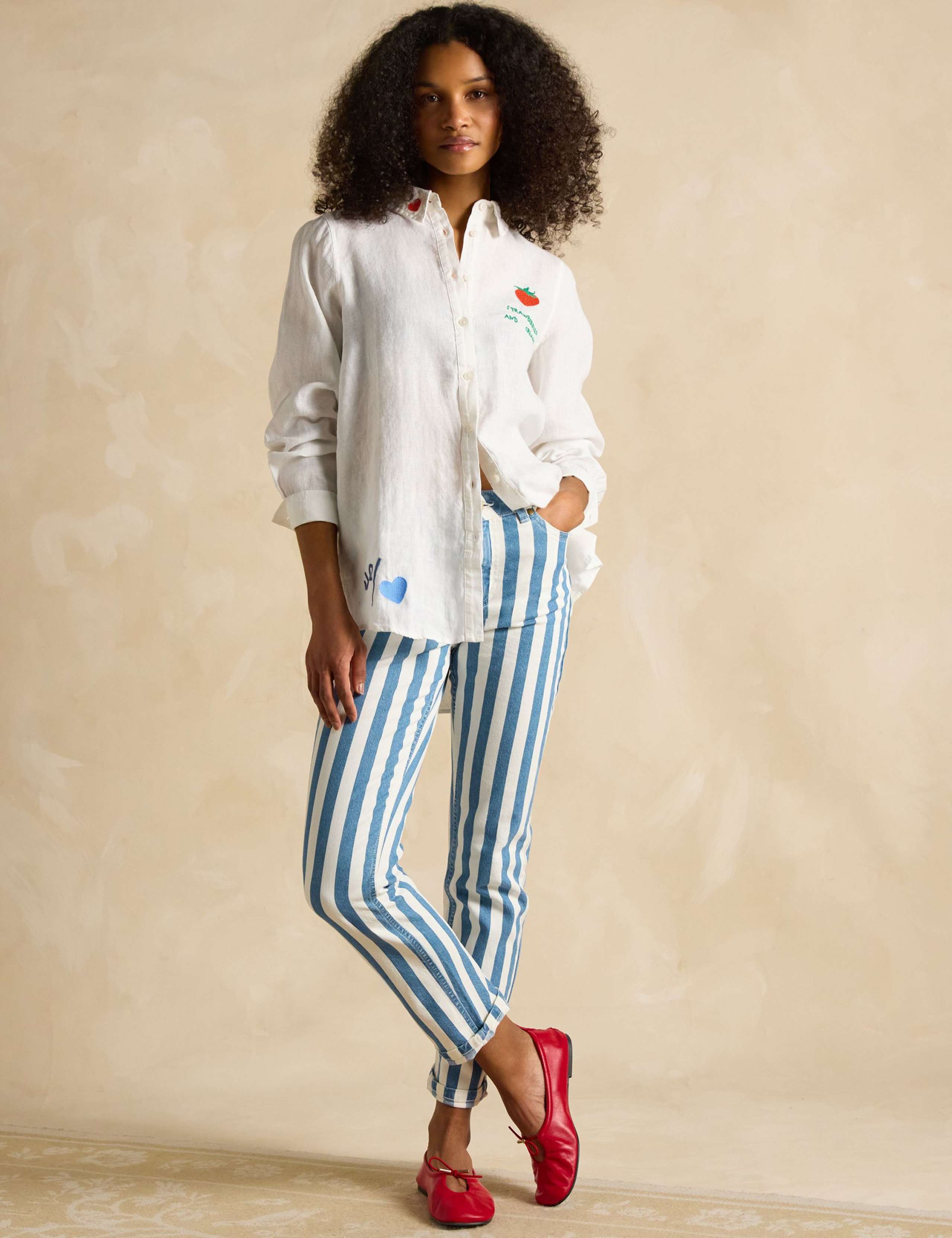 Pure Linen Embroidered Wimbledon Shirt 4 of 8