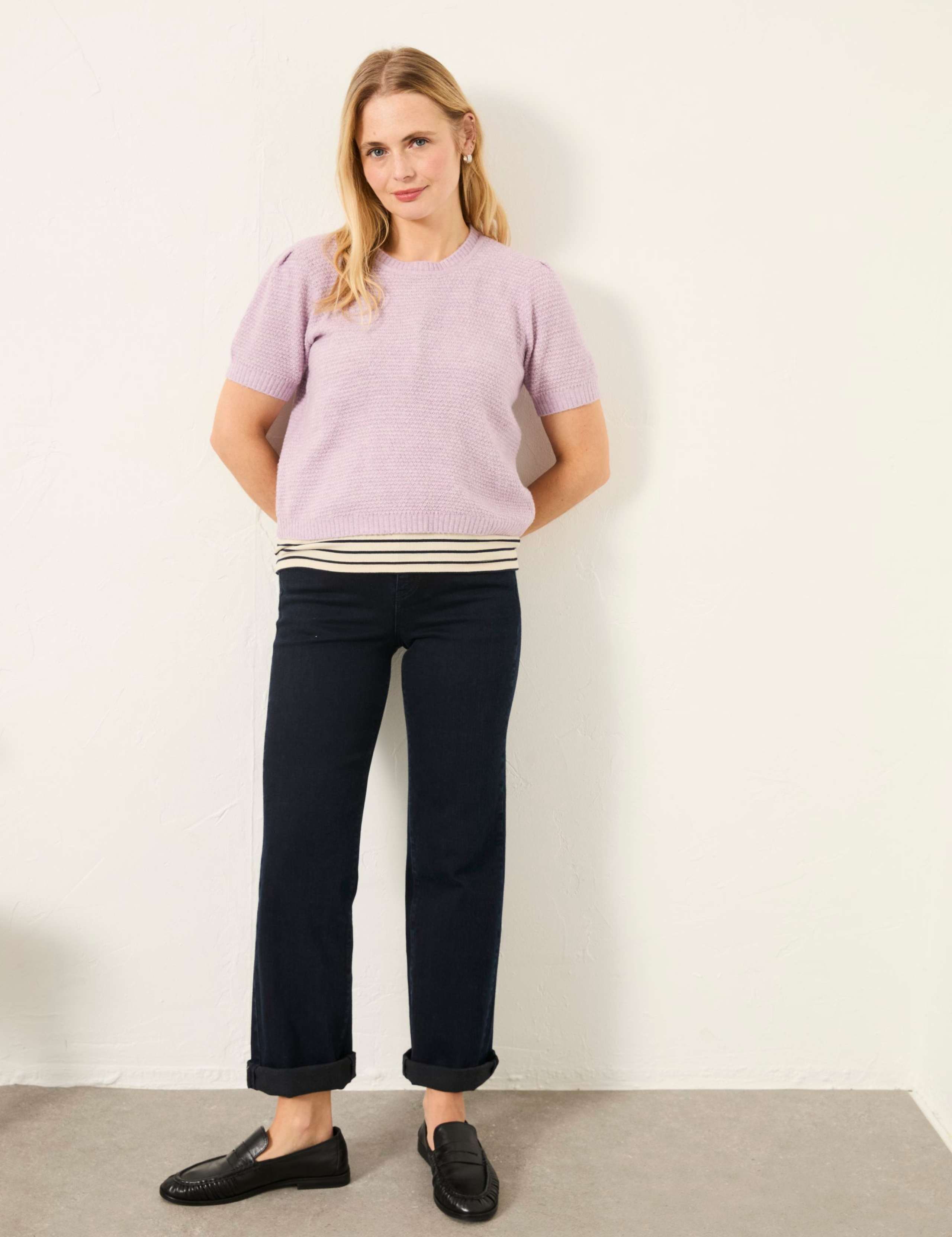 Textured Crew Neck Knitted Top 1 of 5