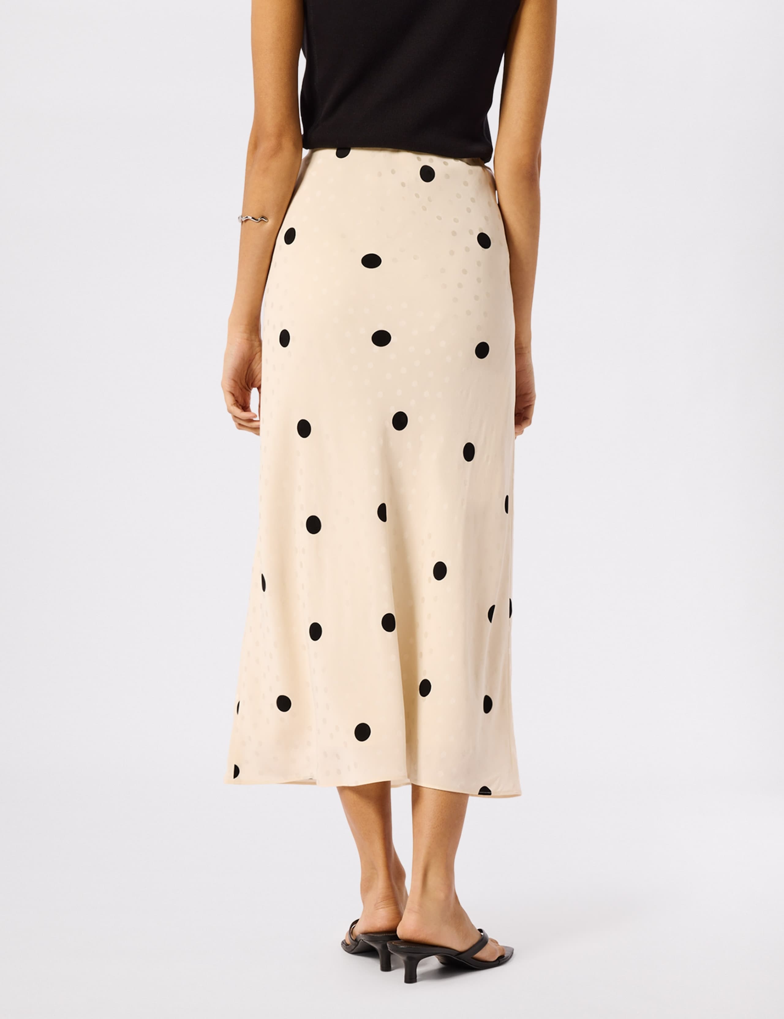 Satin Polka Dot Midi Slip Skirt 4 of 5