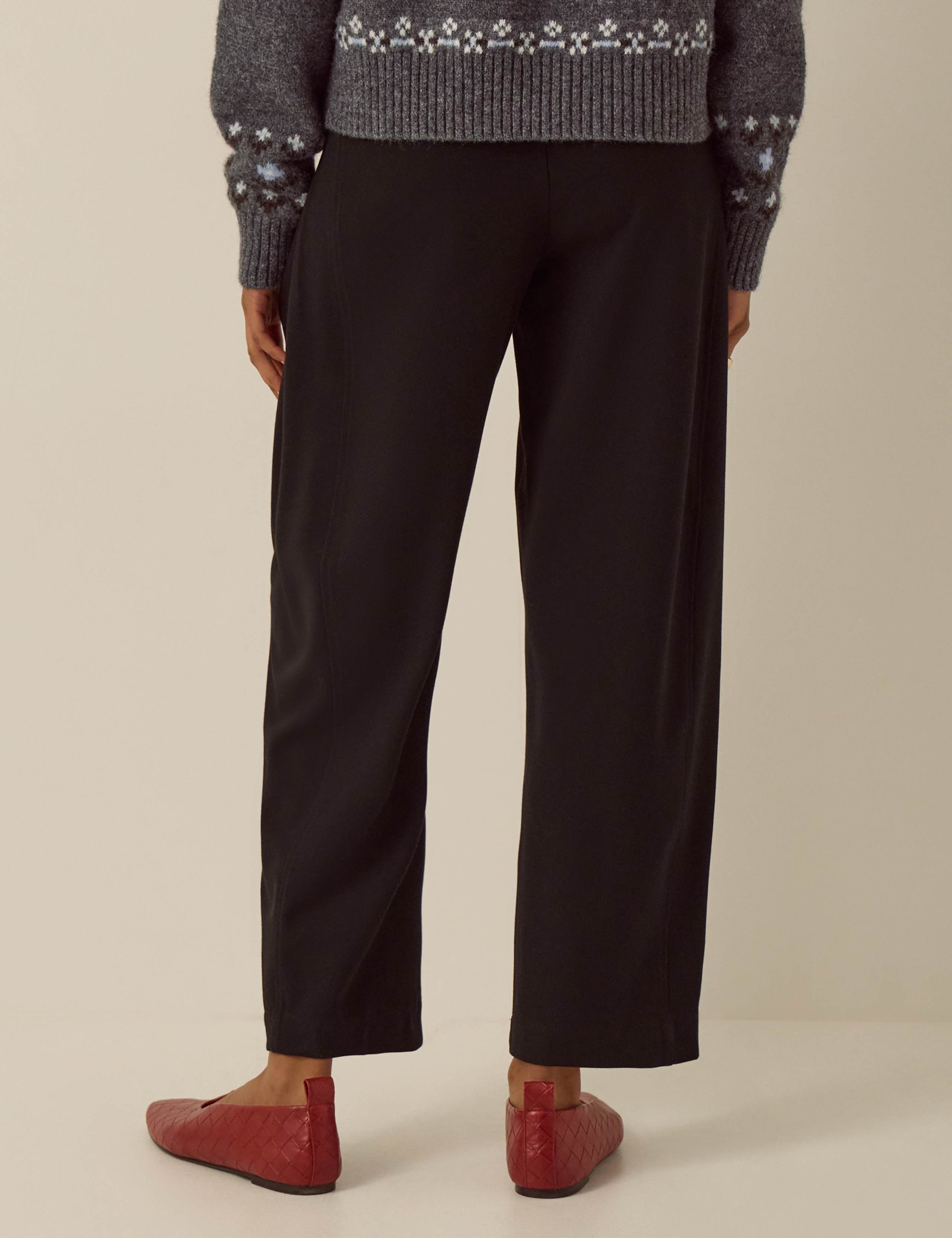 High Waisted Barrel Leg Ankle Grazer Trousers 3 of 4