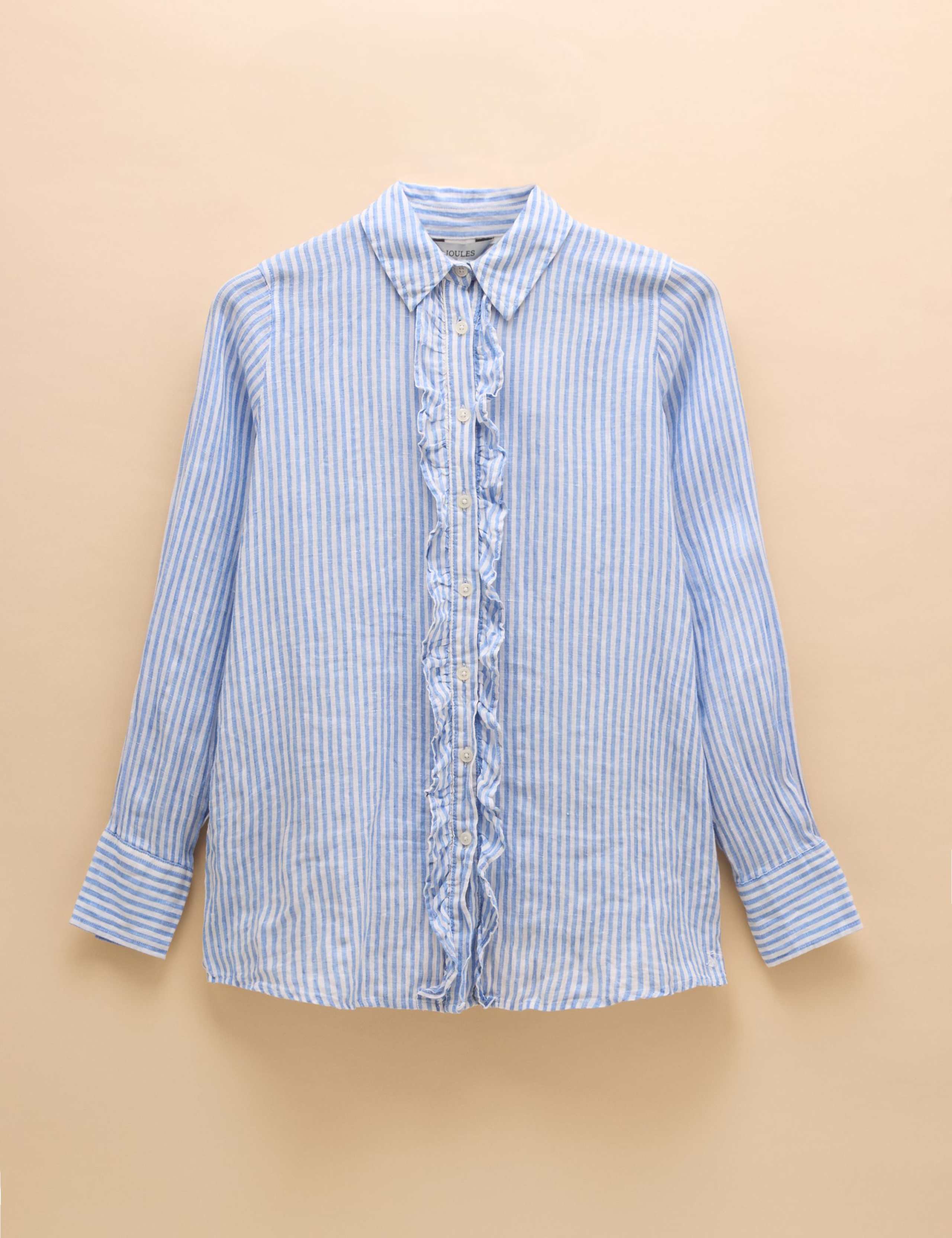 Pure Linen Striped Frill Detail Shirt 2 of 7