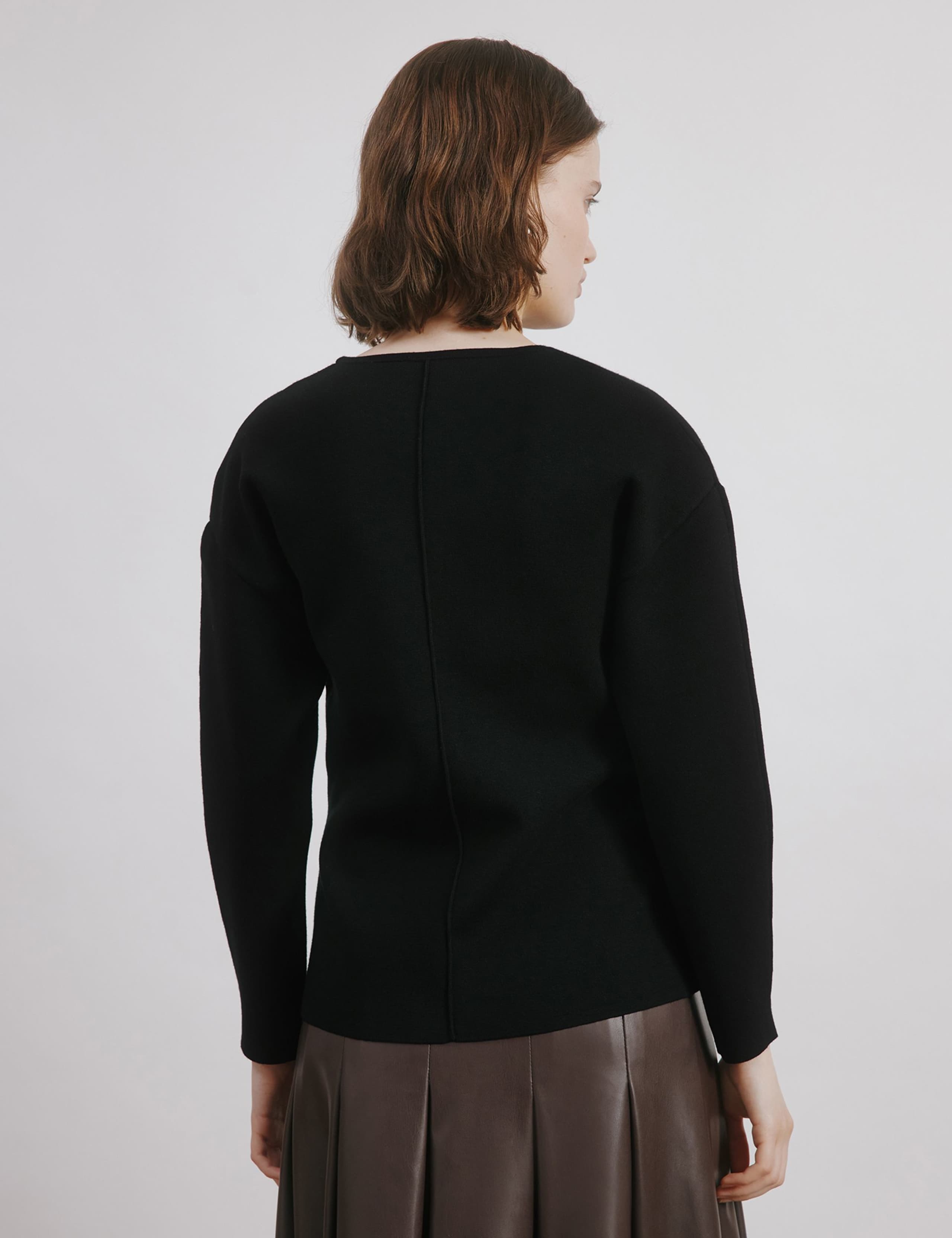 Crew Neck Balloon Sleeve Fitted Jumper 3 of 5
