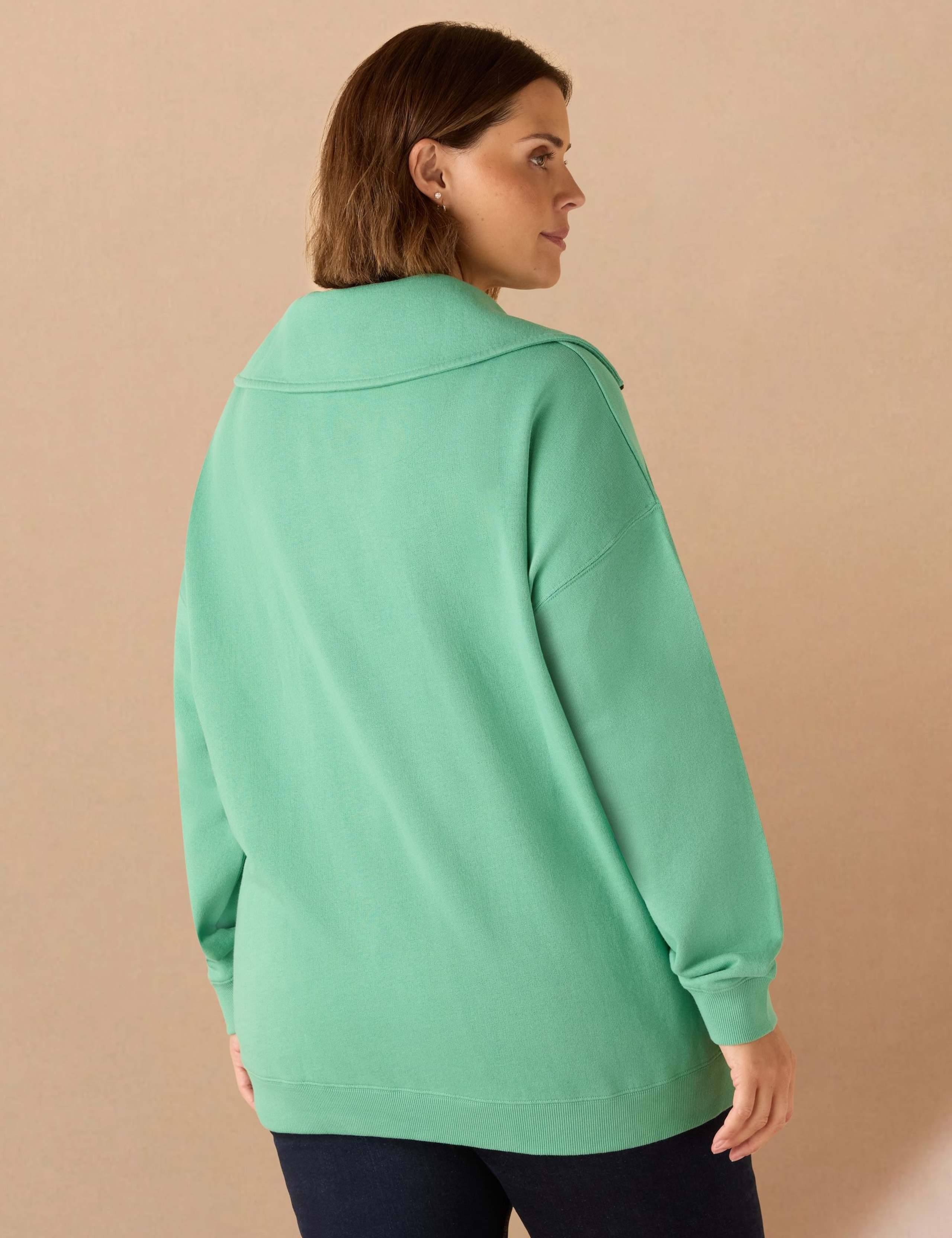 Pure Cotton Half Zip Sweatshirt 2 of 3