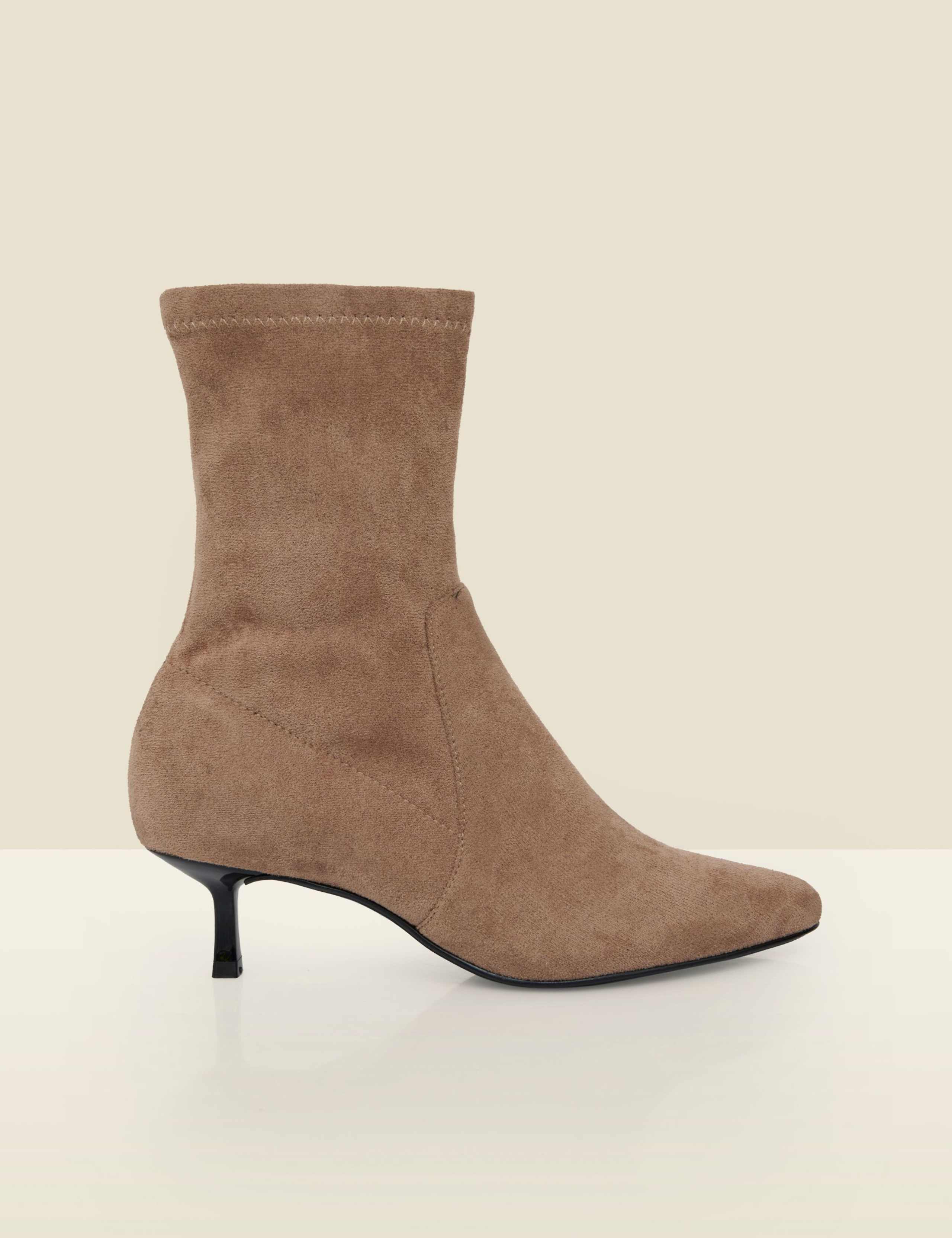 Faux Suede Kitten Heel Ankle Boots 1 of 4