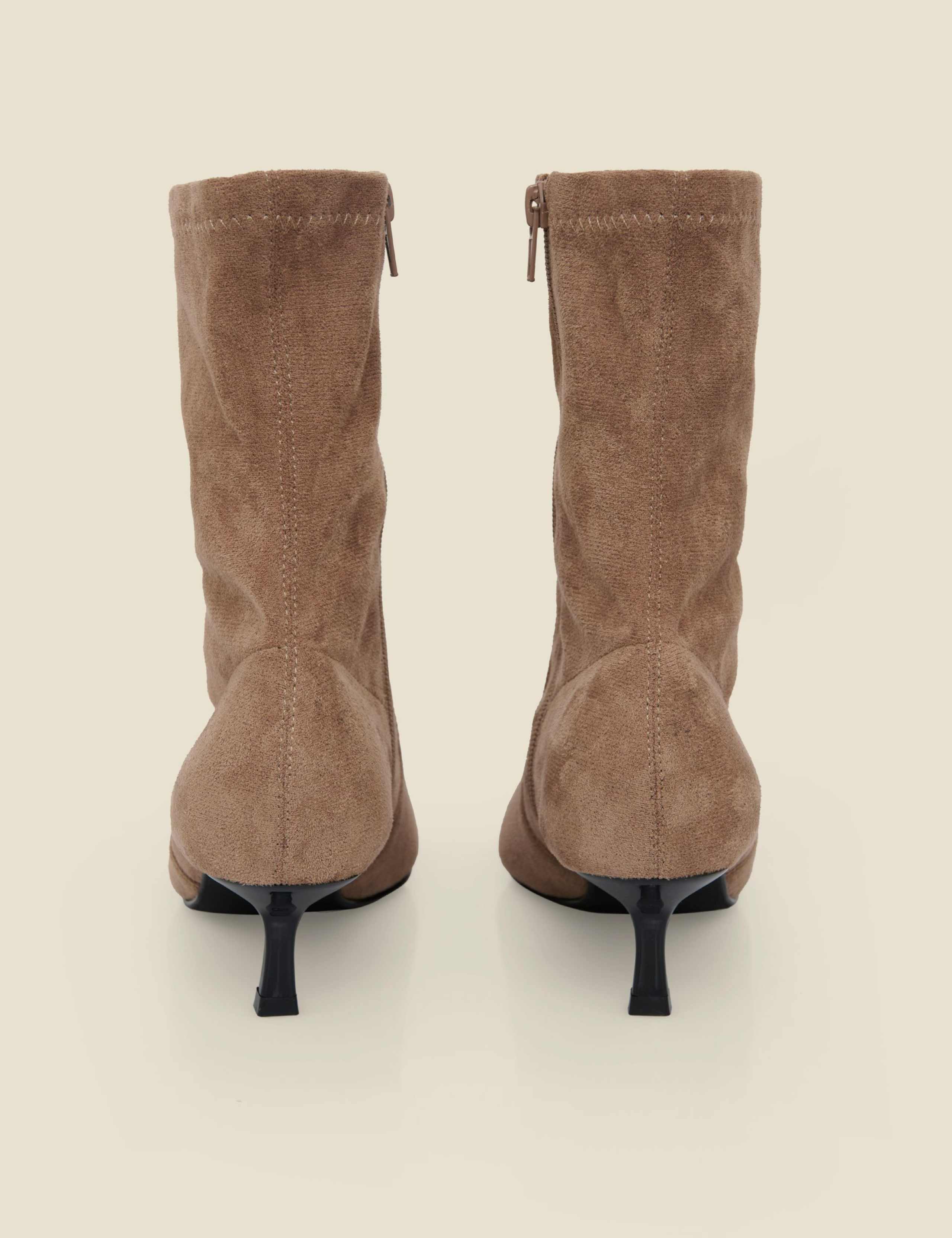 Faux Suede Kitten Heel Ankle Boots 3 of 4