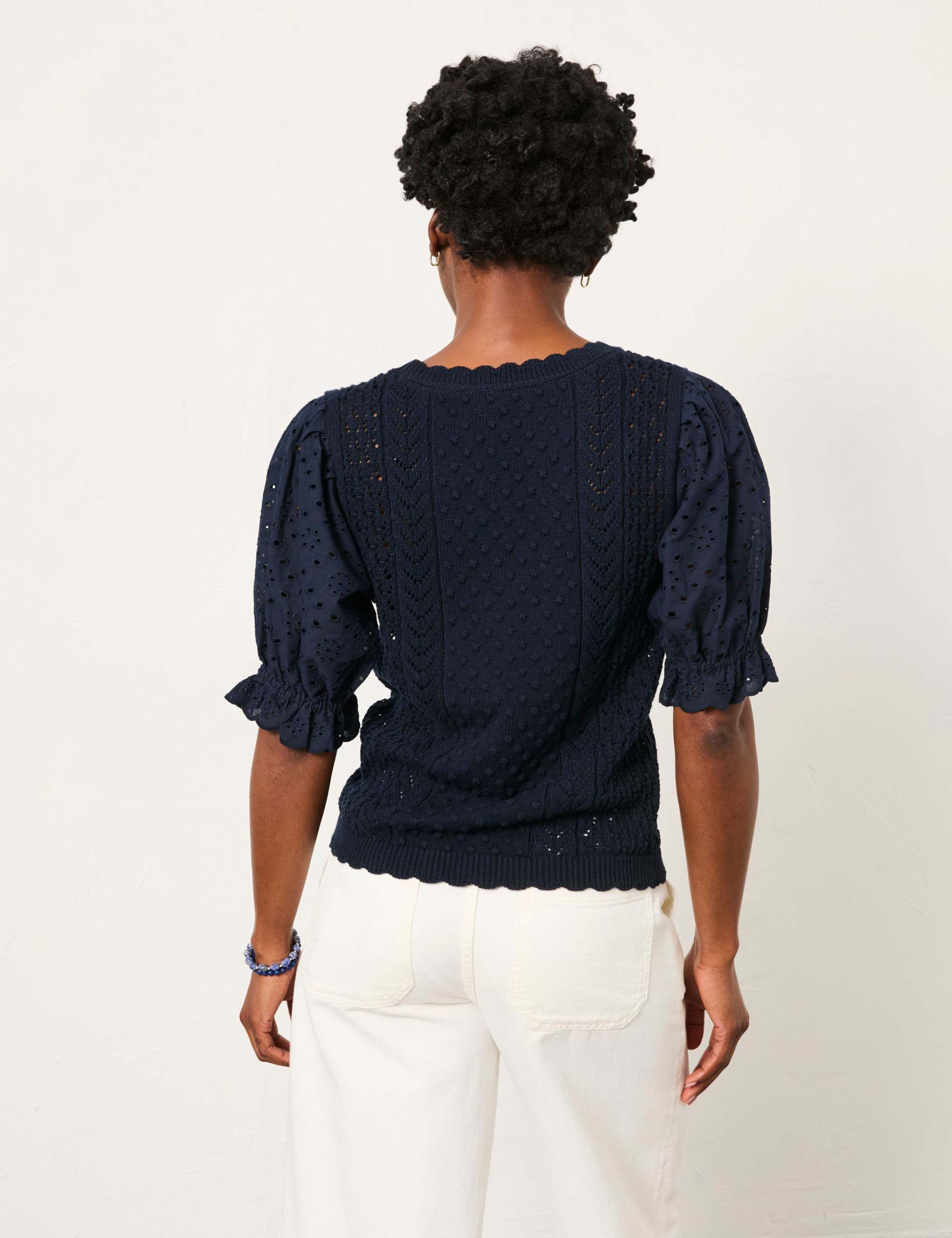 Pure Cotton Textured Knitted Top 4 of 6