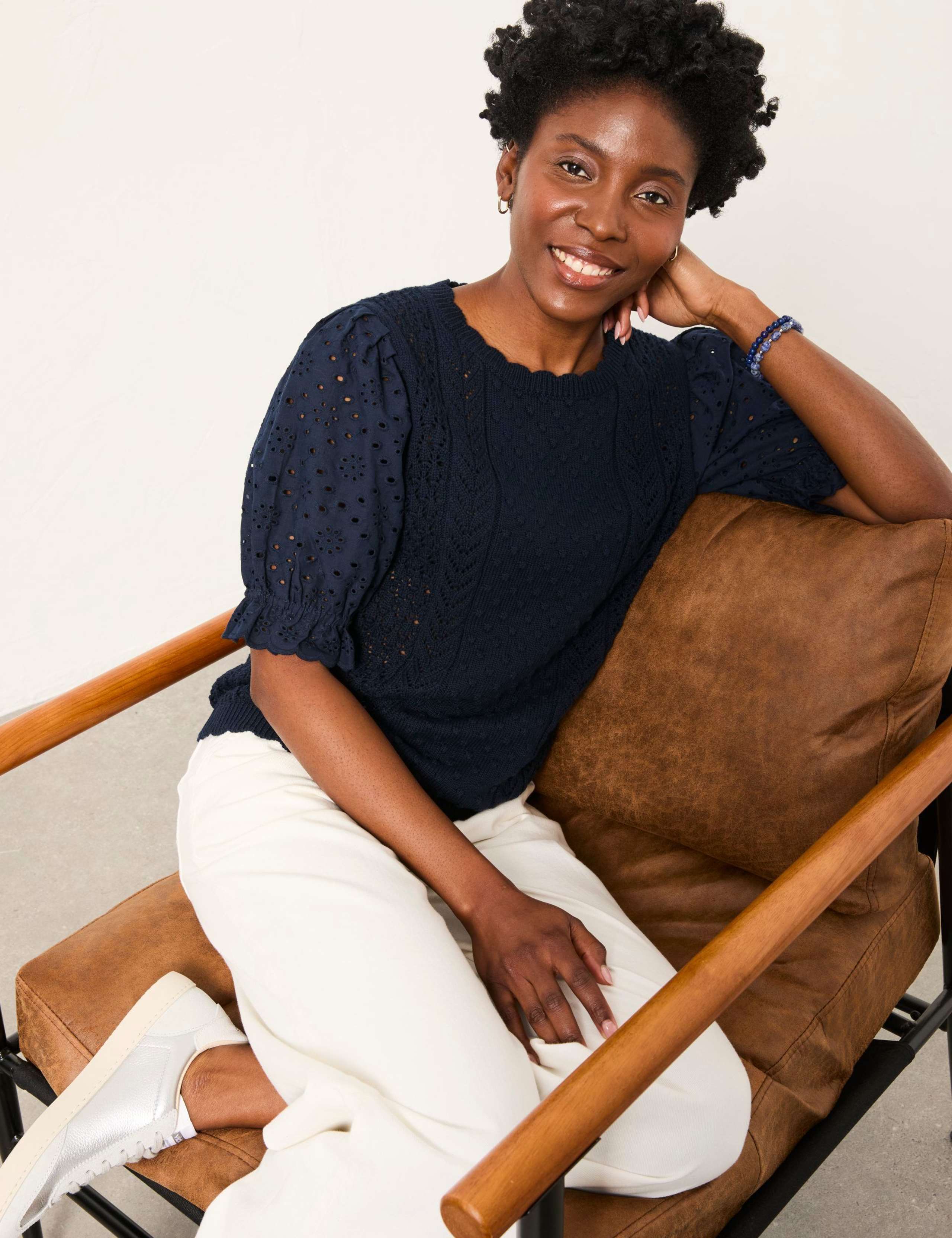 Pure Cotton Textured Knitted Top 5 of 6