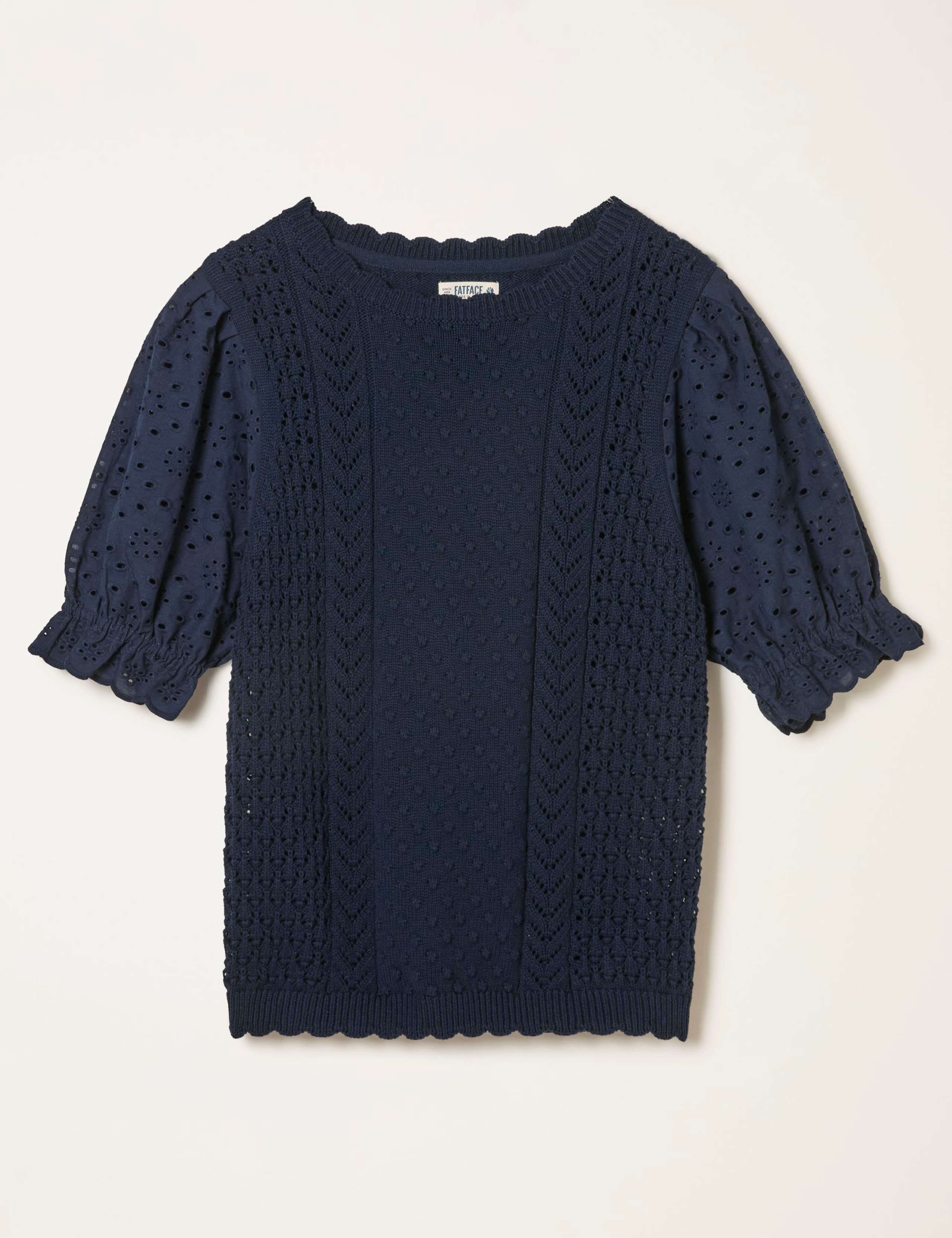 Pure Cotton Textured Knitted Top 2 of 6