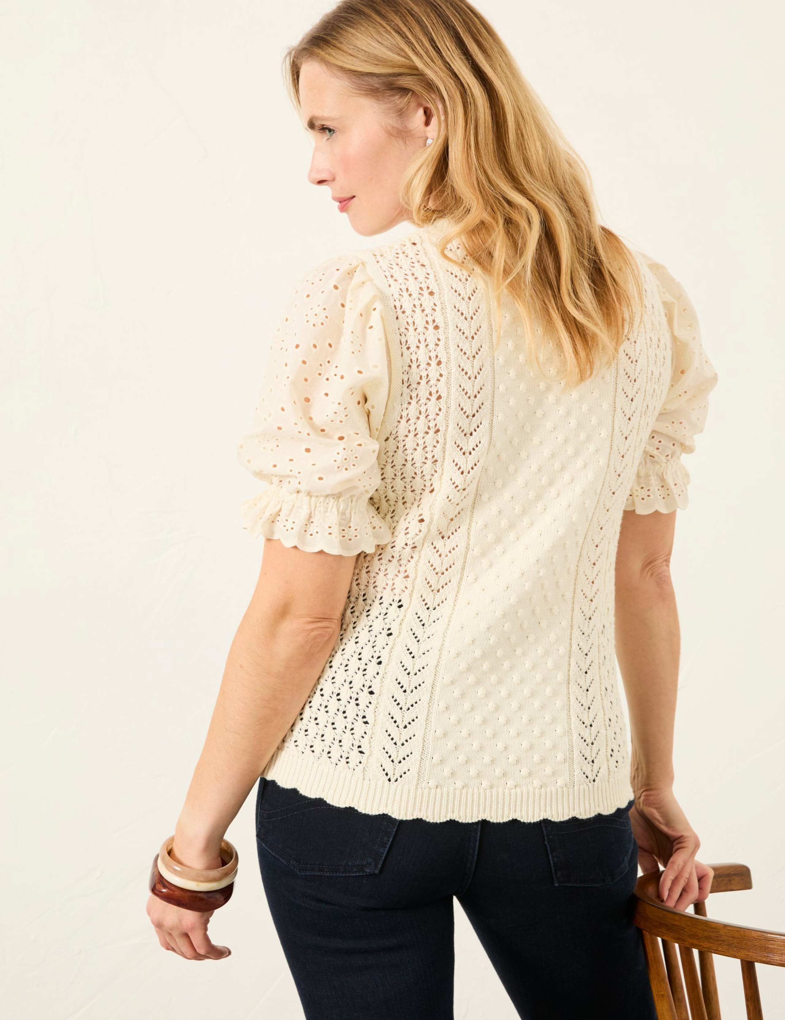 Pure Cotton Textured Knitted Top 4 of 6