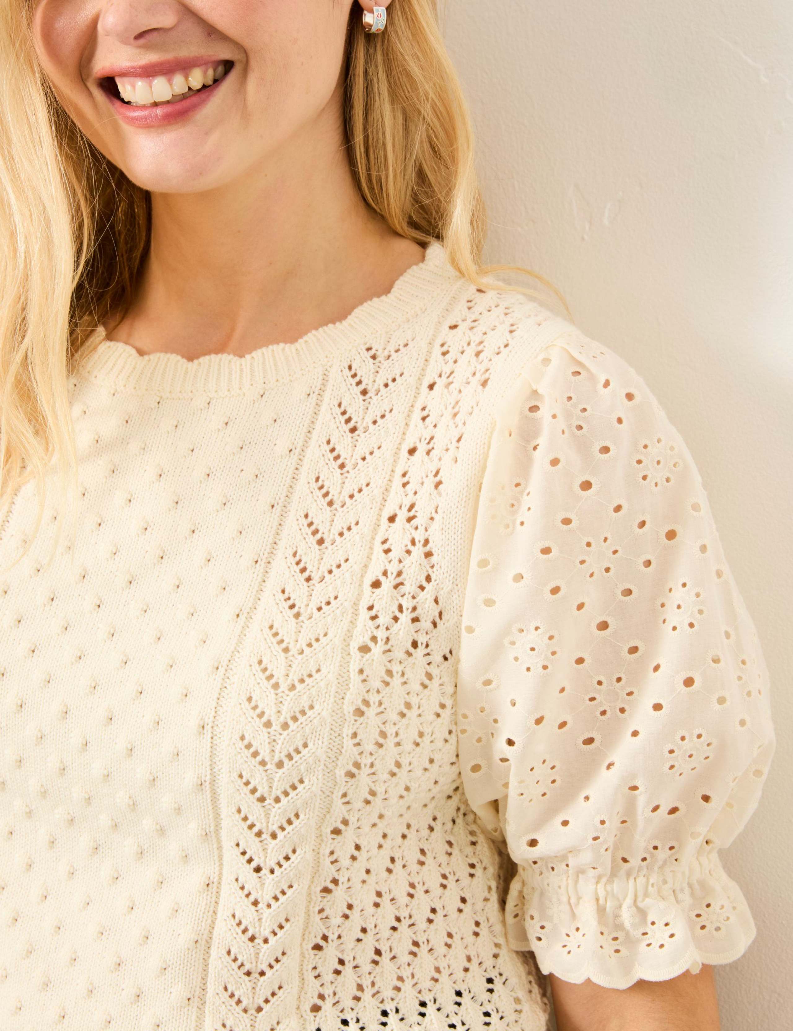 Pure Cotton Textured Knitted Top 5 of 6