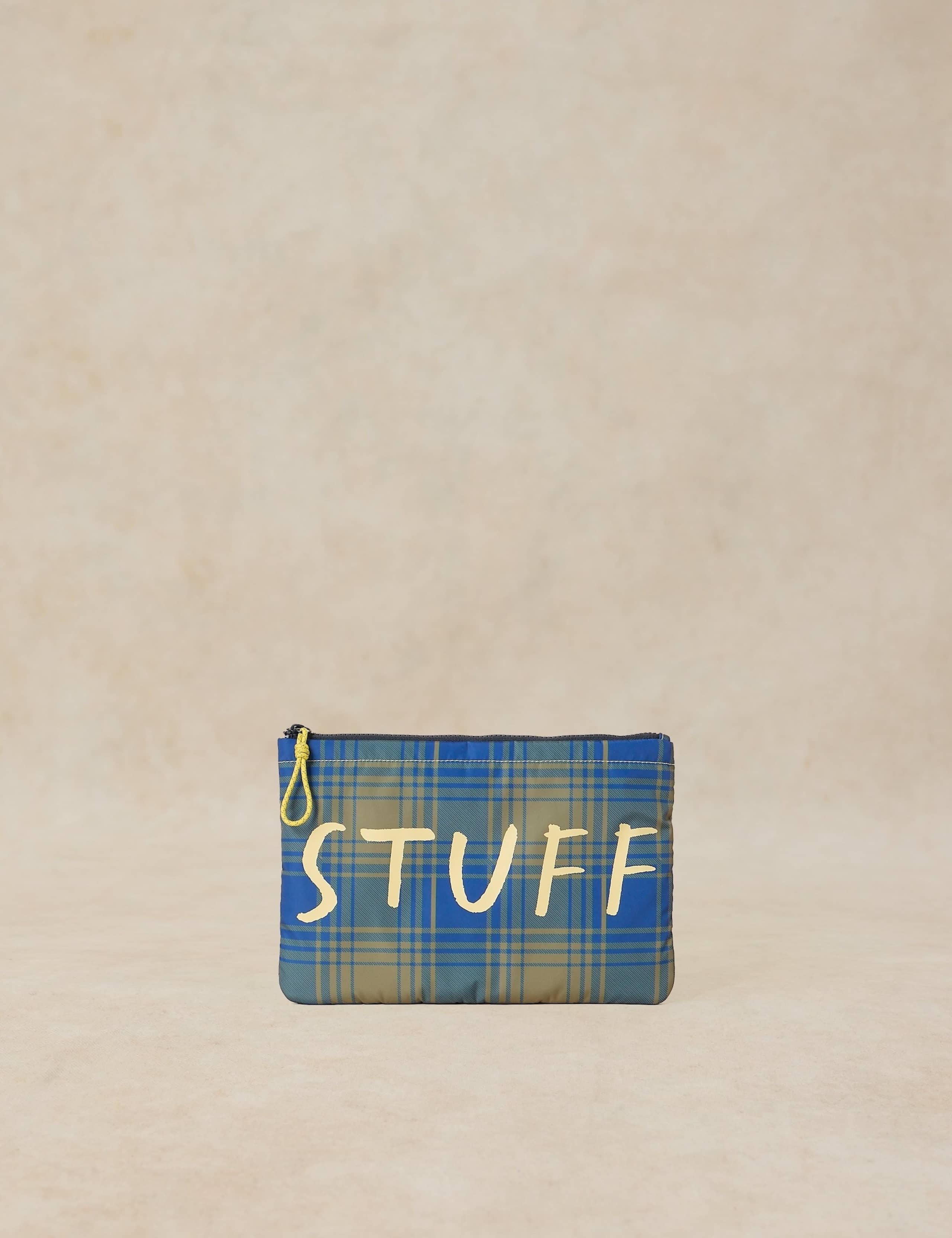 Checked 'Stuff' Zipped Pouch 1 of 4