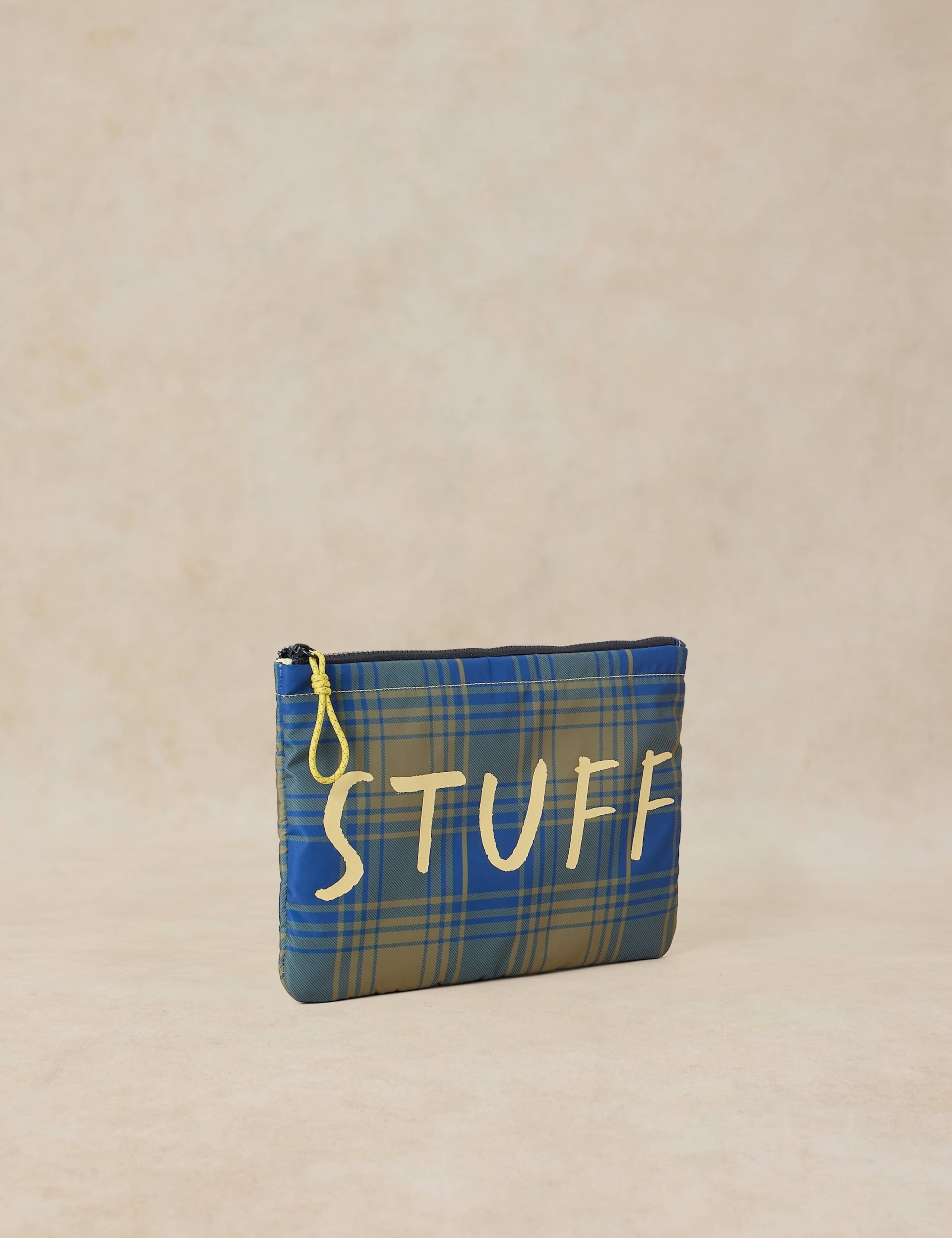Checked 'Stuff' Zipped Pouch 2 of 4