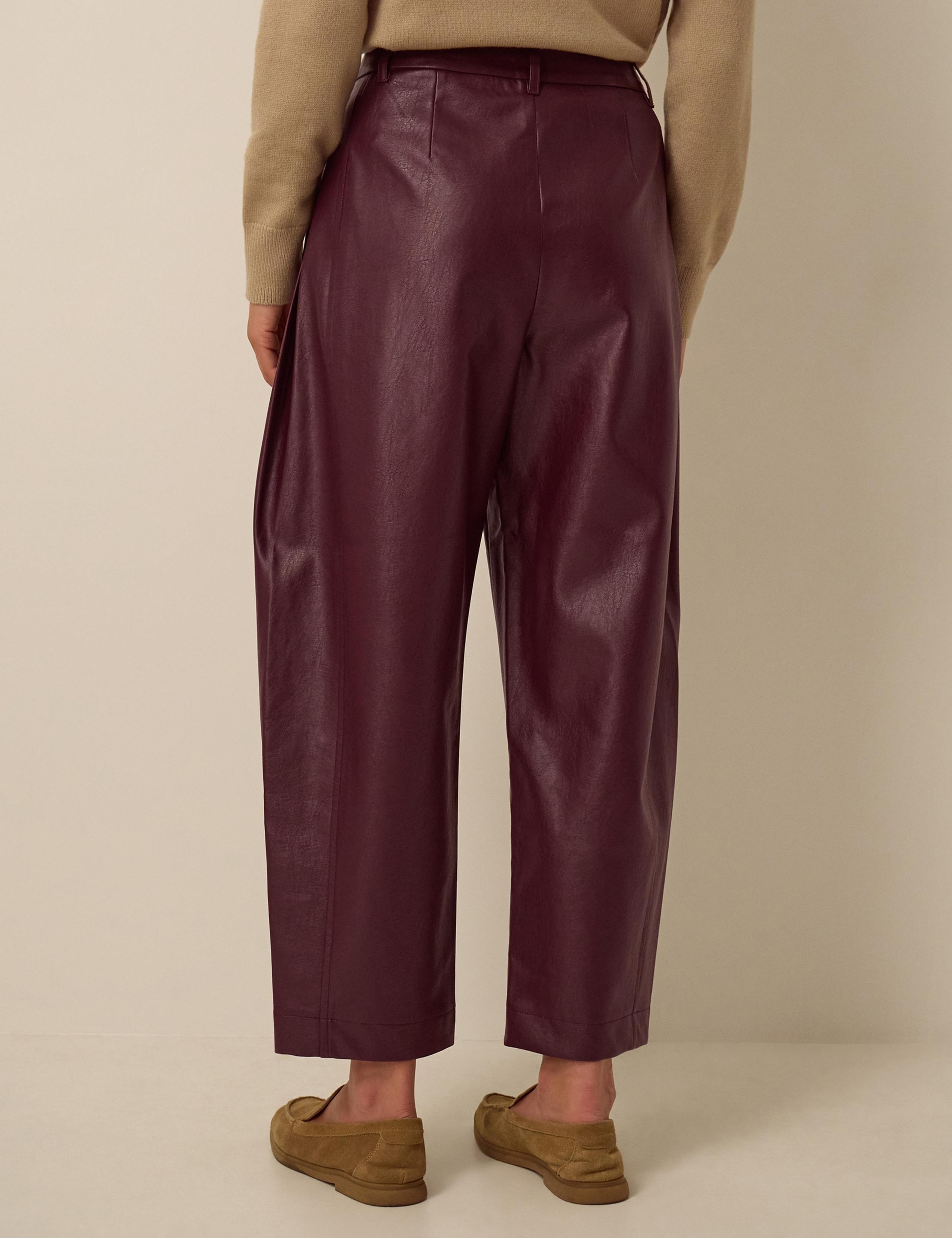 Faux Leather Barrel Leg Trousers 4 of 5