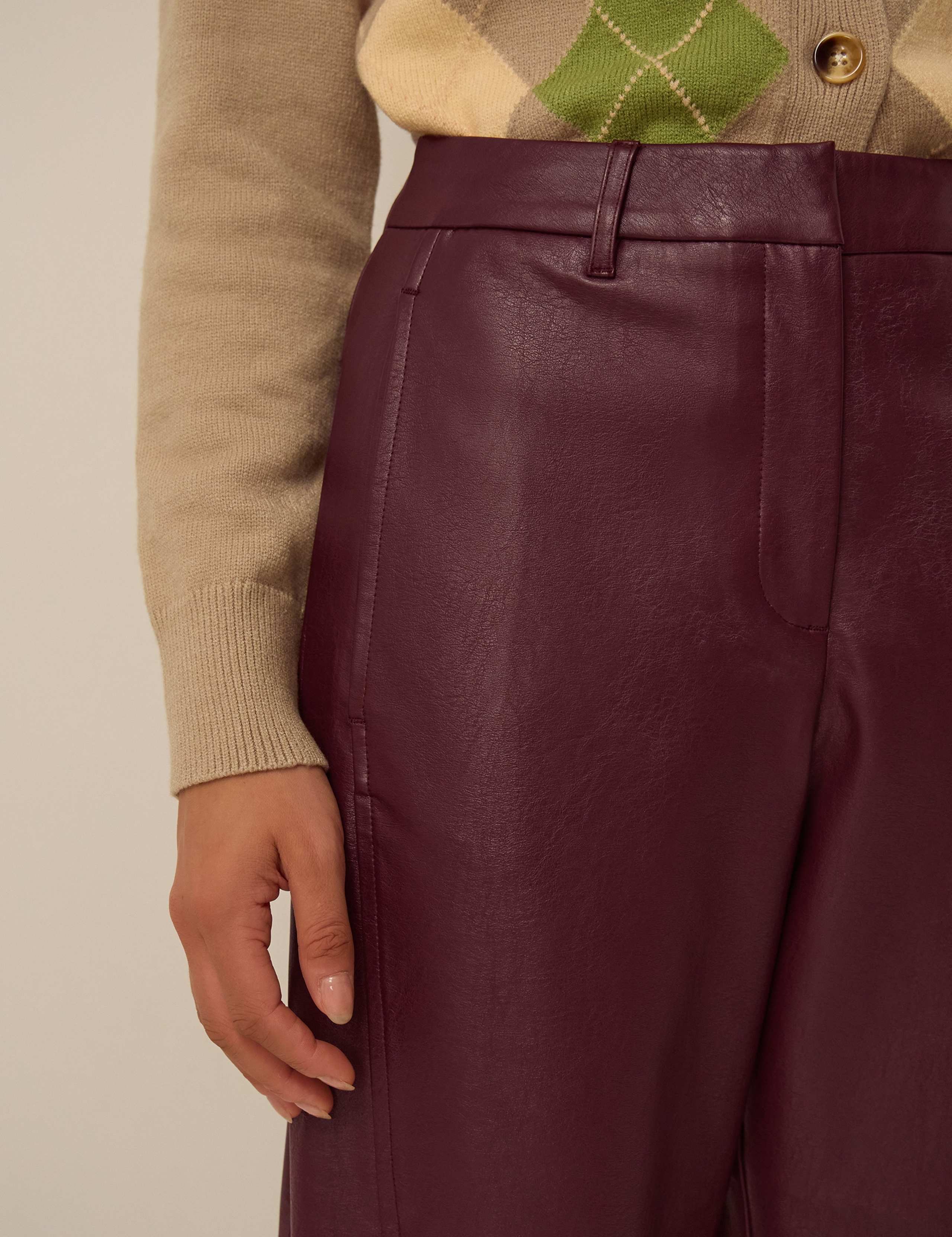 Faux Leather Barrel Leg Trousers 5 of 5