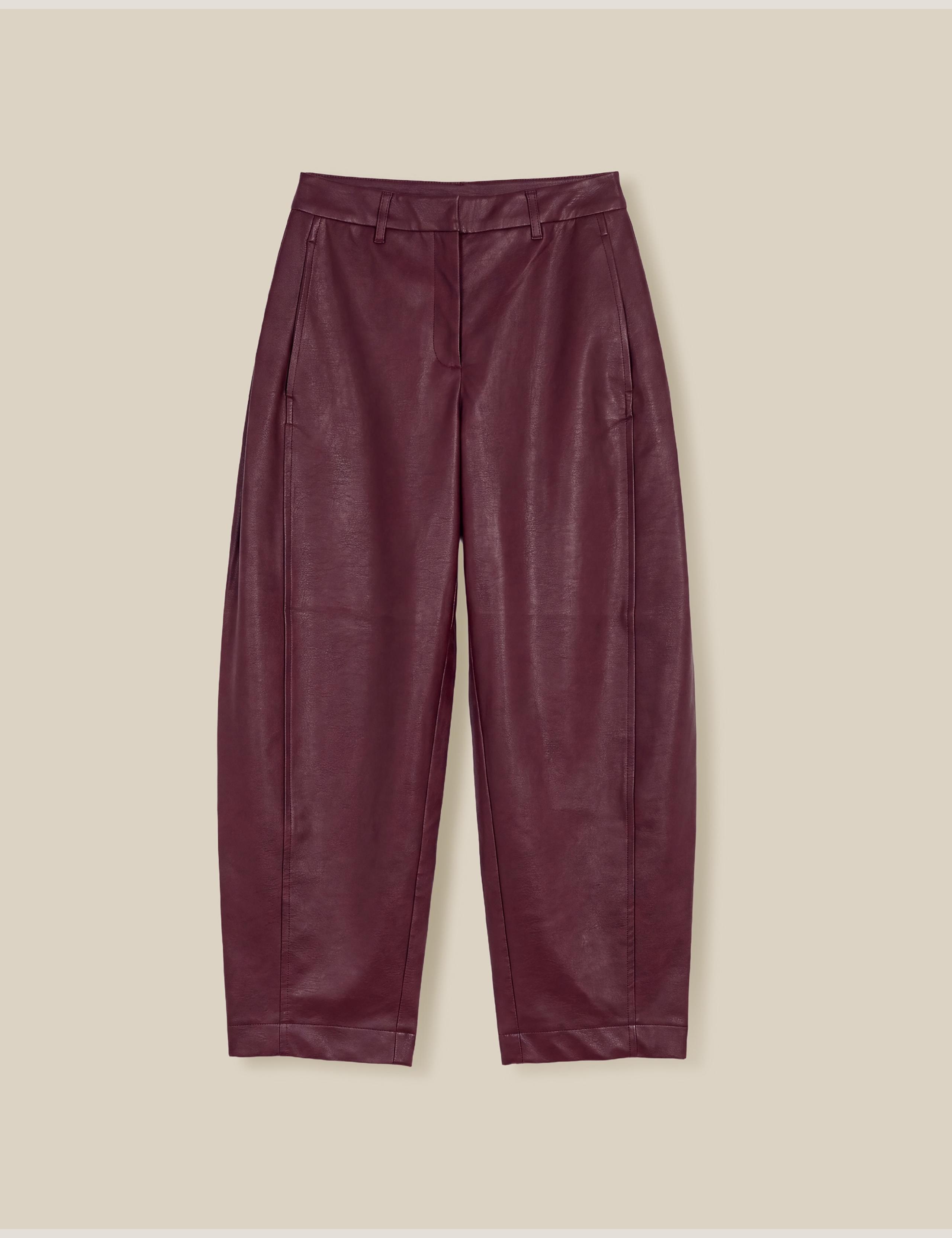 Faux Leather Barrel Leg Trousers 2 of 5