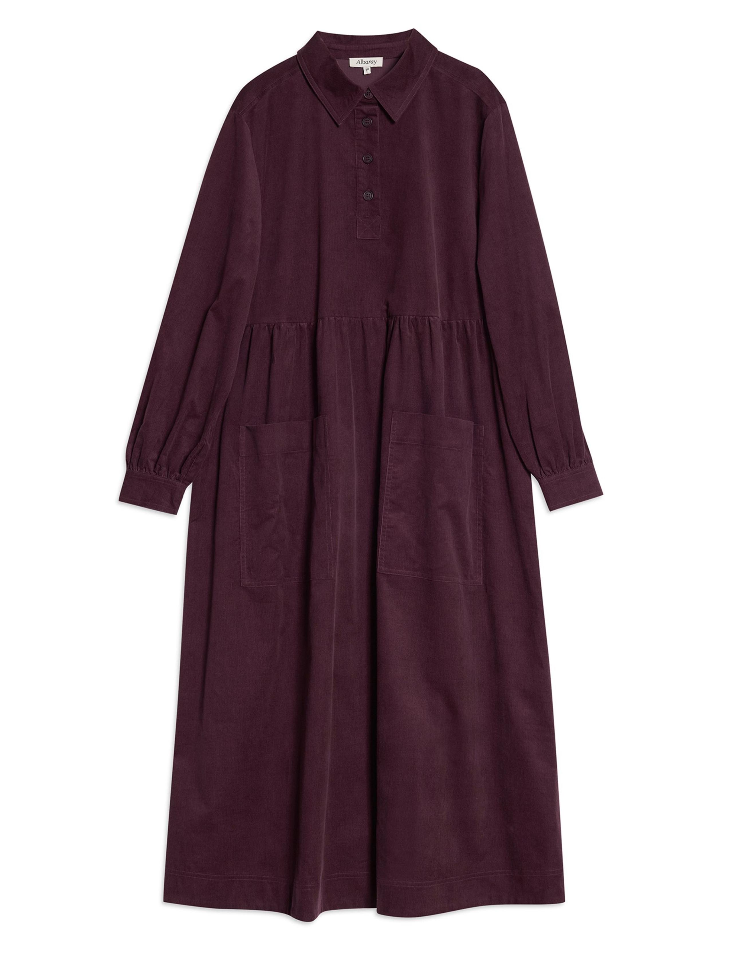 Pure Cotton Cord Button Placket Midi Dress 2 of 4