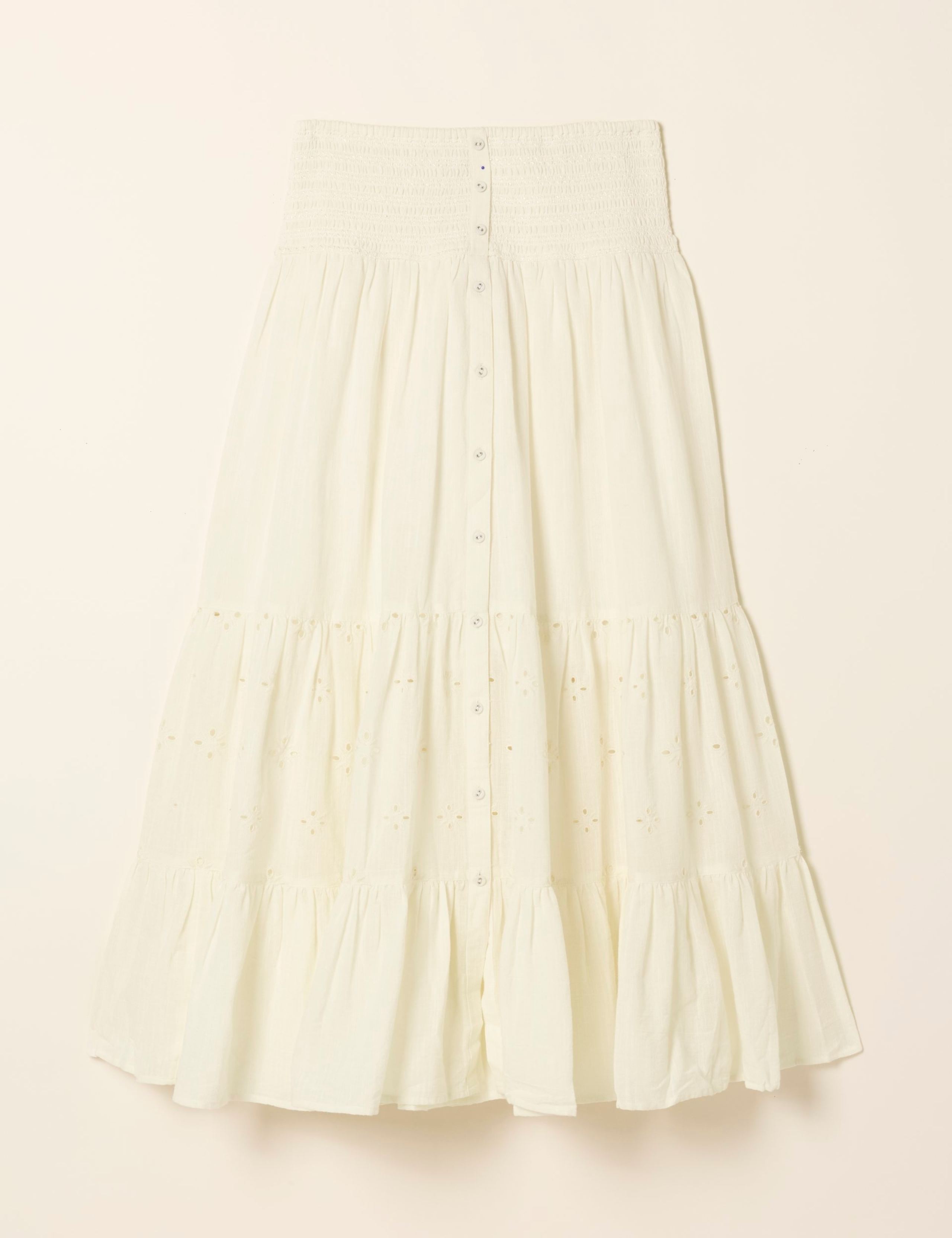 Pure Cotton Embroidered Maxi Tiered Skirt 2 of 6