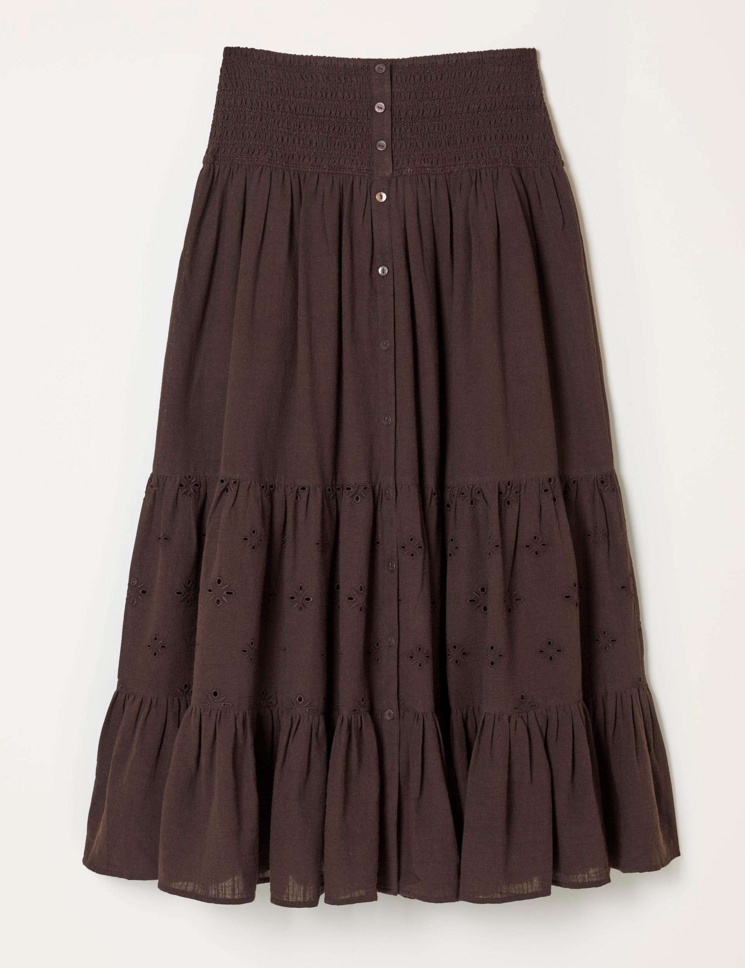 Pure Cotton Embroidered Maxi Tiered Skirt 2 of 6