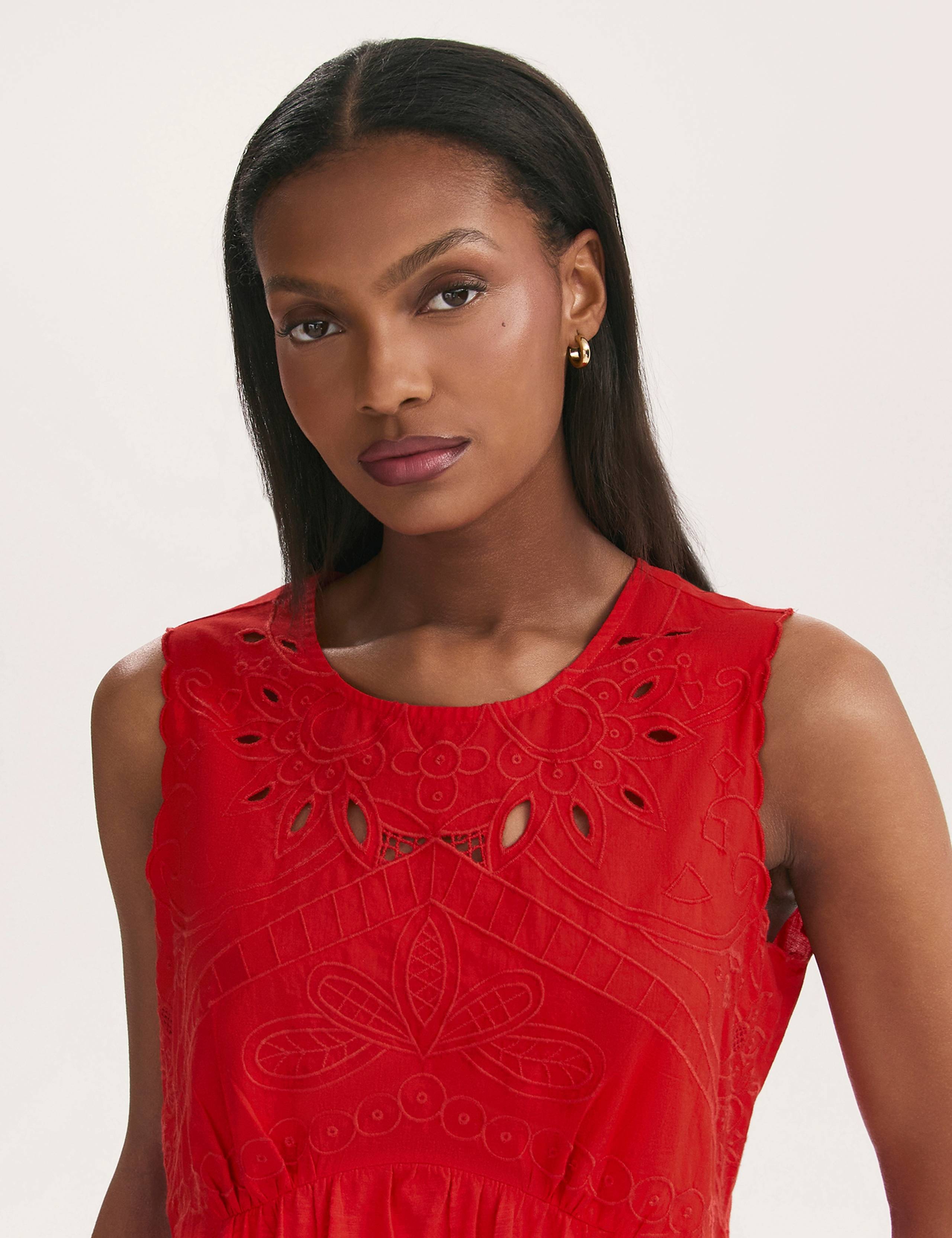 Jersey Broderie Embroidered Waisted Top 4 of 4