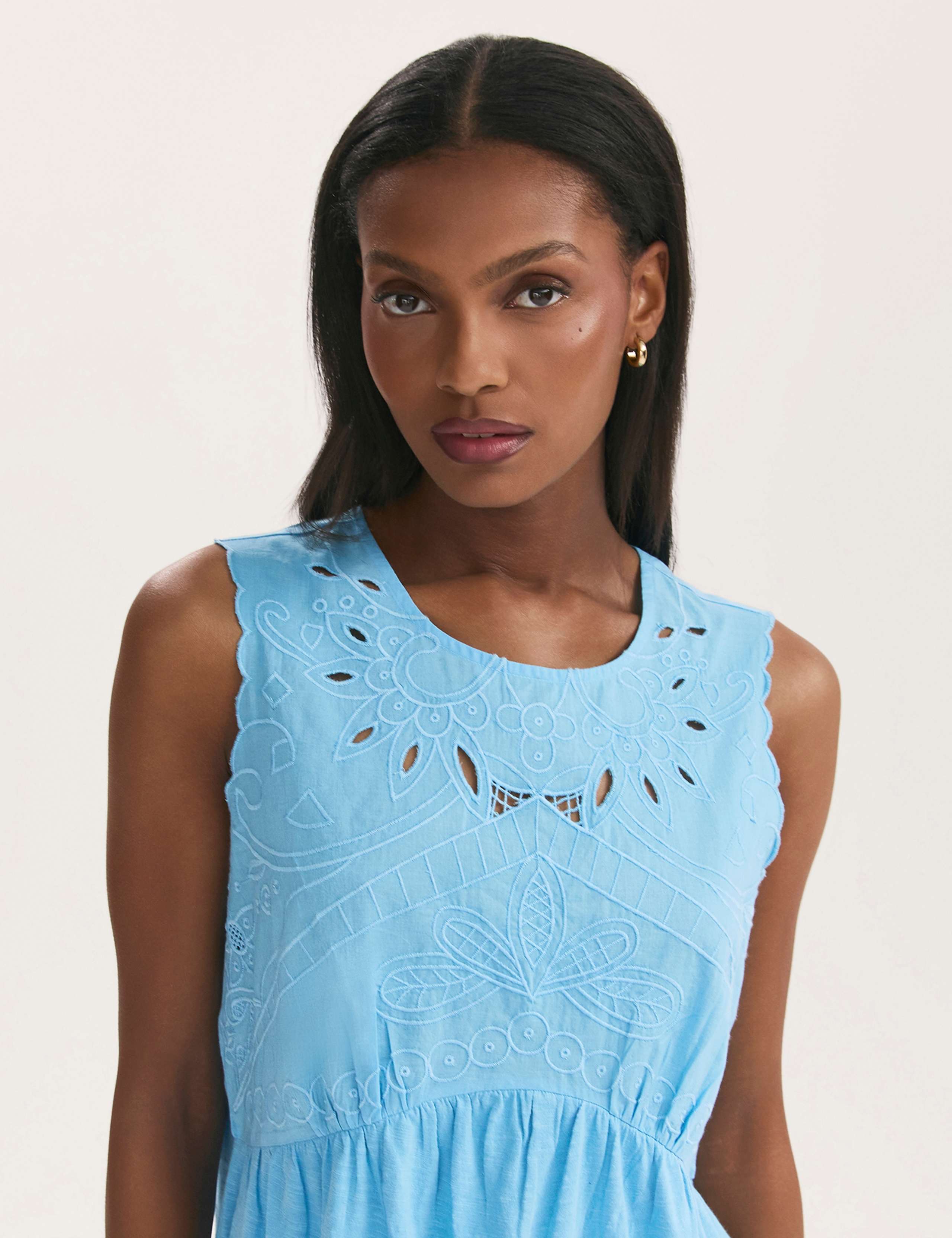 Jersey Broderie Embroidered Waisted Top 2 of 4