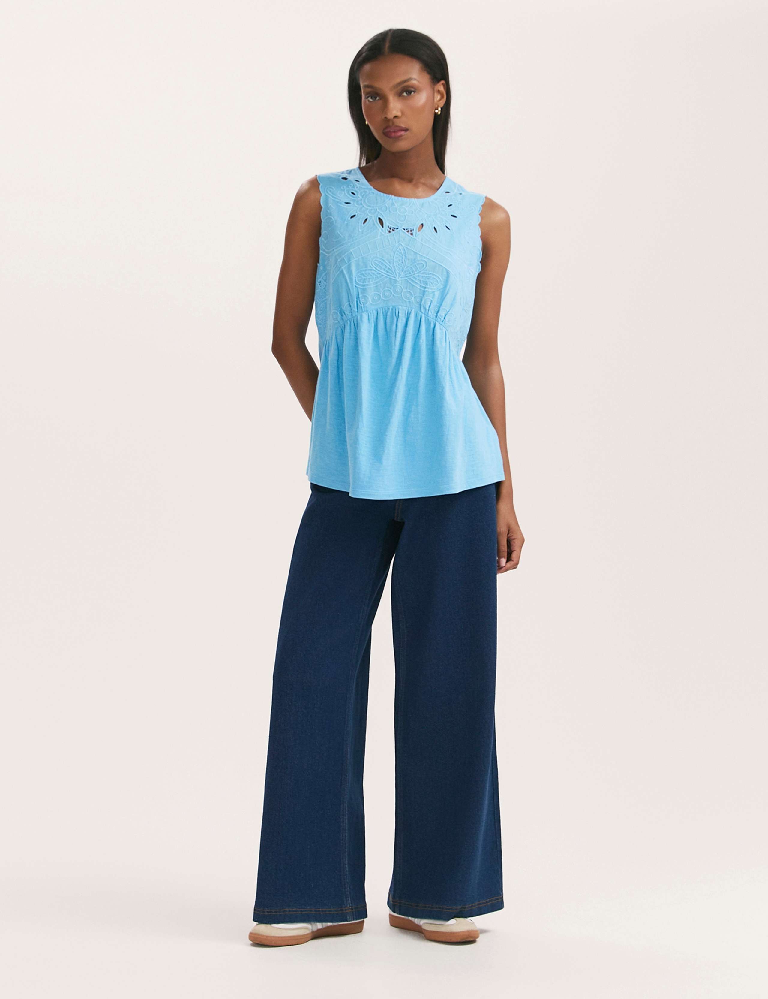 Jersey Broderie Embroidered Waisted Top 4 of 4