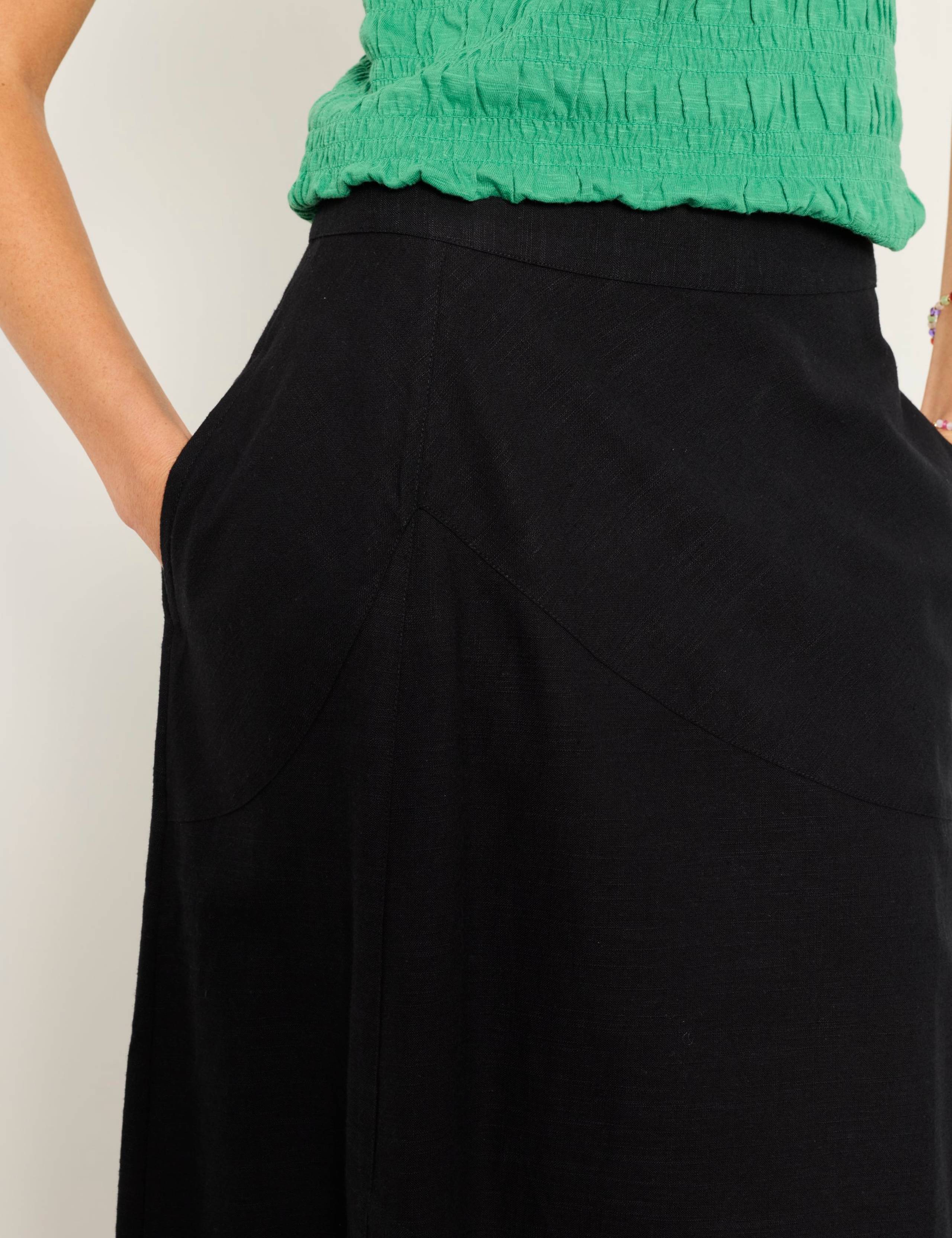 Cotton Blend Midi A-Line Skirt 6 of 6