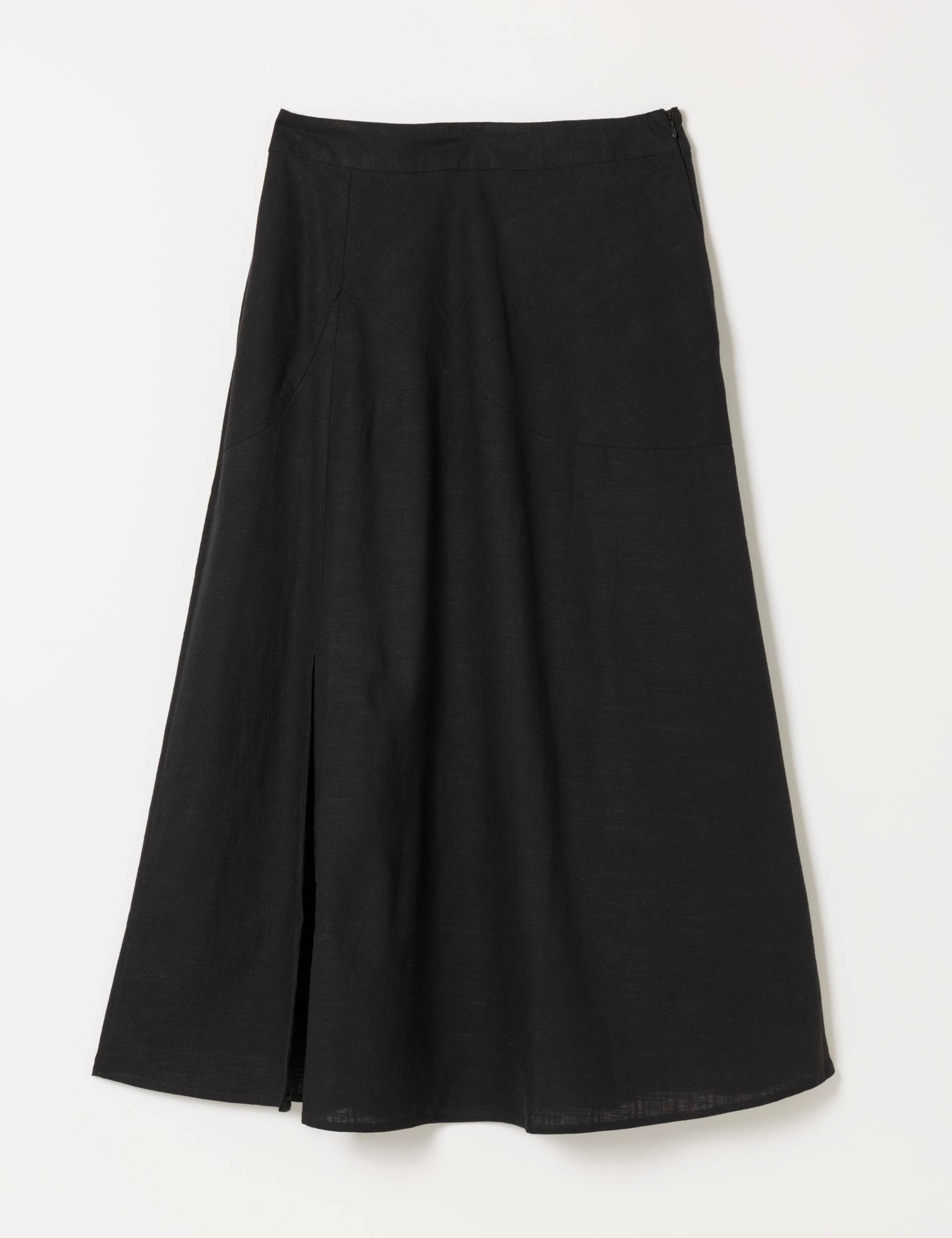 Cotton Blend Midi A-Line Skirt 2 of 6