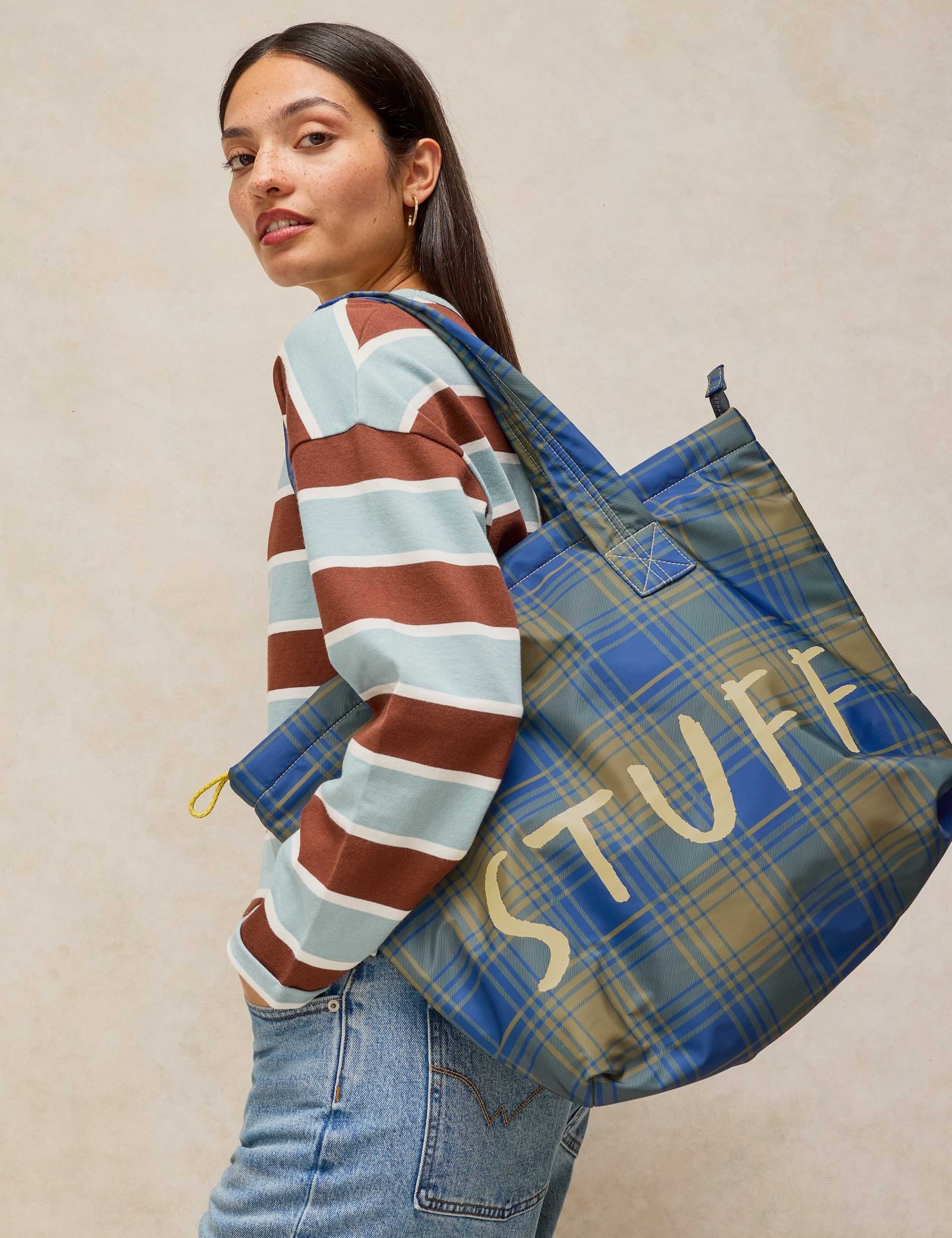 Checked Tote Bag 2 of 5