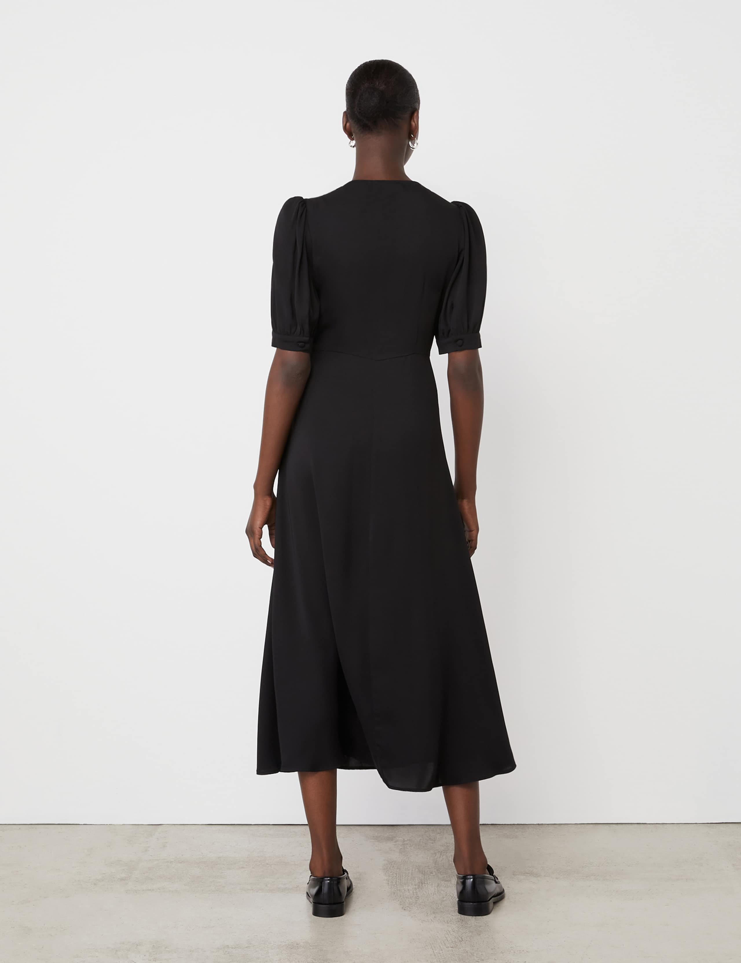 Crepe V-Neck Midi Tea Dress 4 of 4