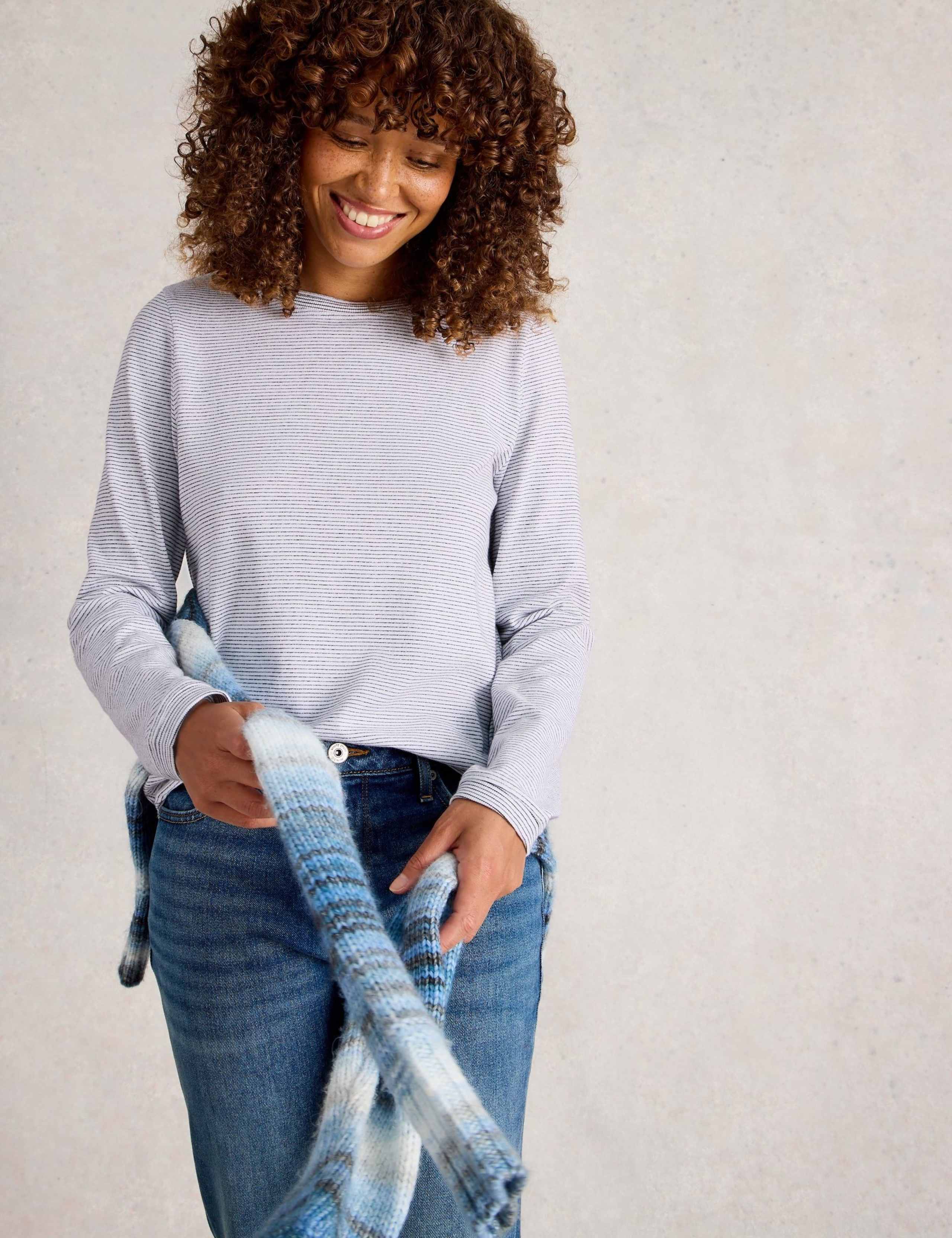 Cotton Rich Sparkle Striped  Top 3 of 6