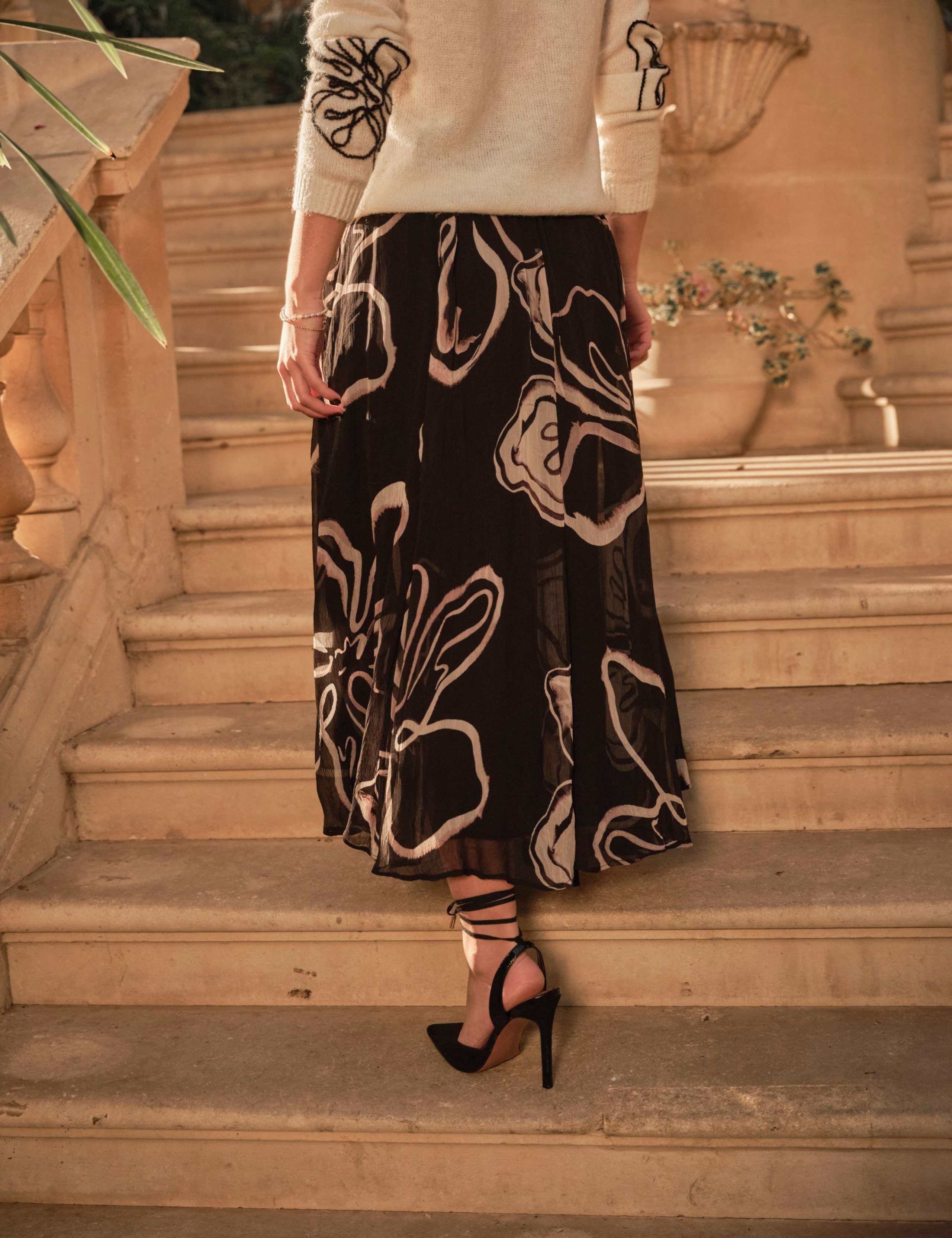 Floral Midi A-Line Skirt 3 of 5